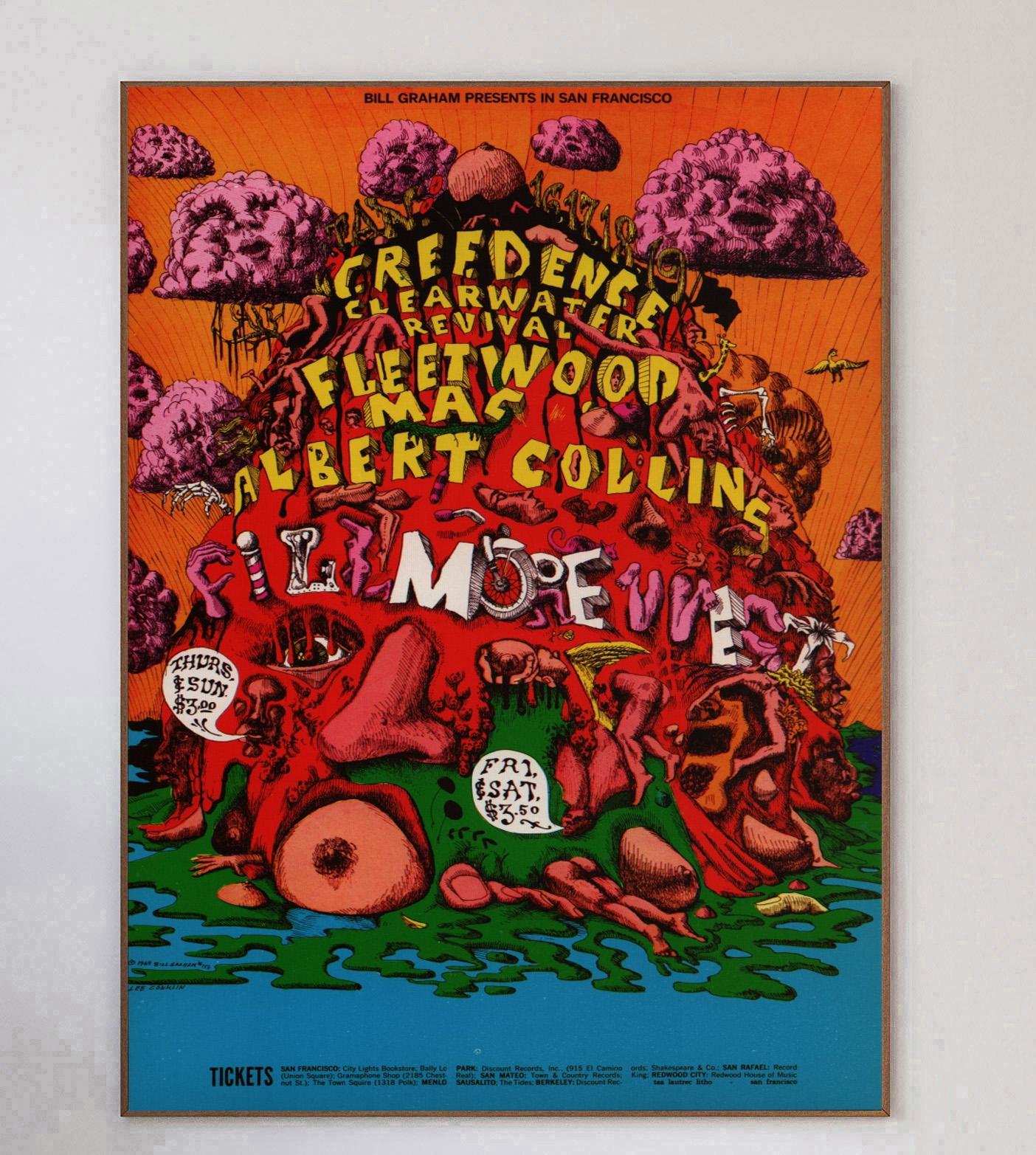 1969 Creedence Clearwater Revival & Fleetwood Mac - Fillmore West Poster In condizioni buone in vendita a Winchester, GB
