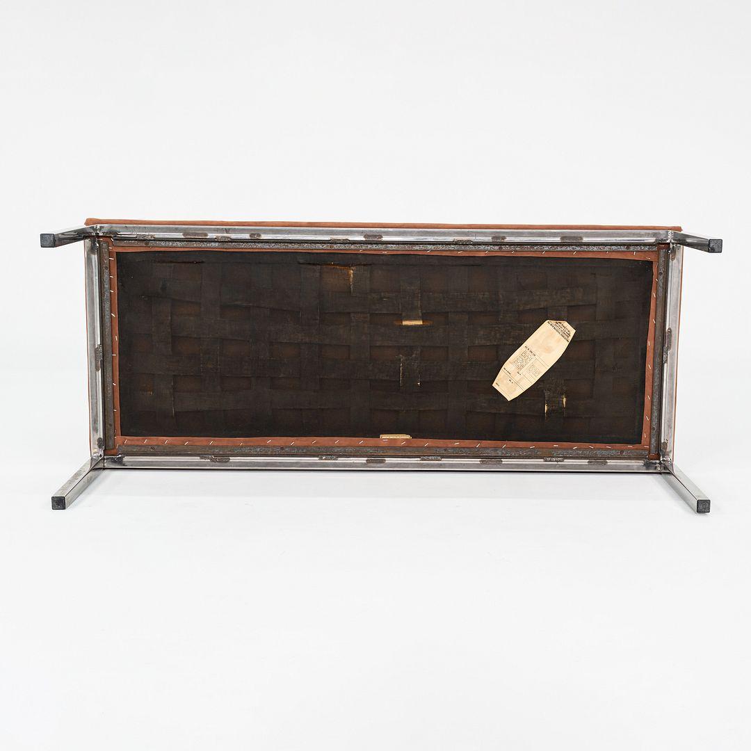 Mid-20th Century 1969 Davis Allen and Gordon Bunshaft of SOM Bench in Steel and Suede 20 x 48 For Sale