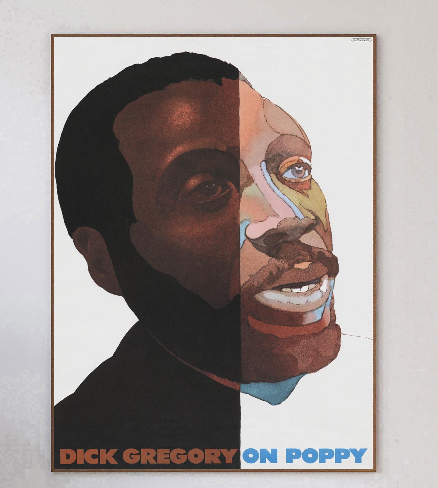 Metà XX secolo 1969 Dick Gregory - On Poppy - Milton Glaser Poster originale d'epoca in vendita