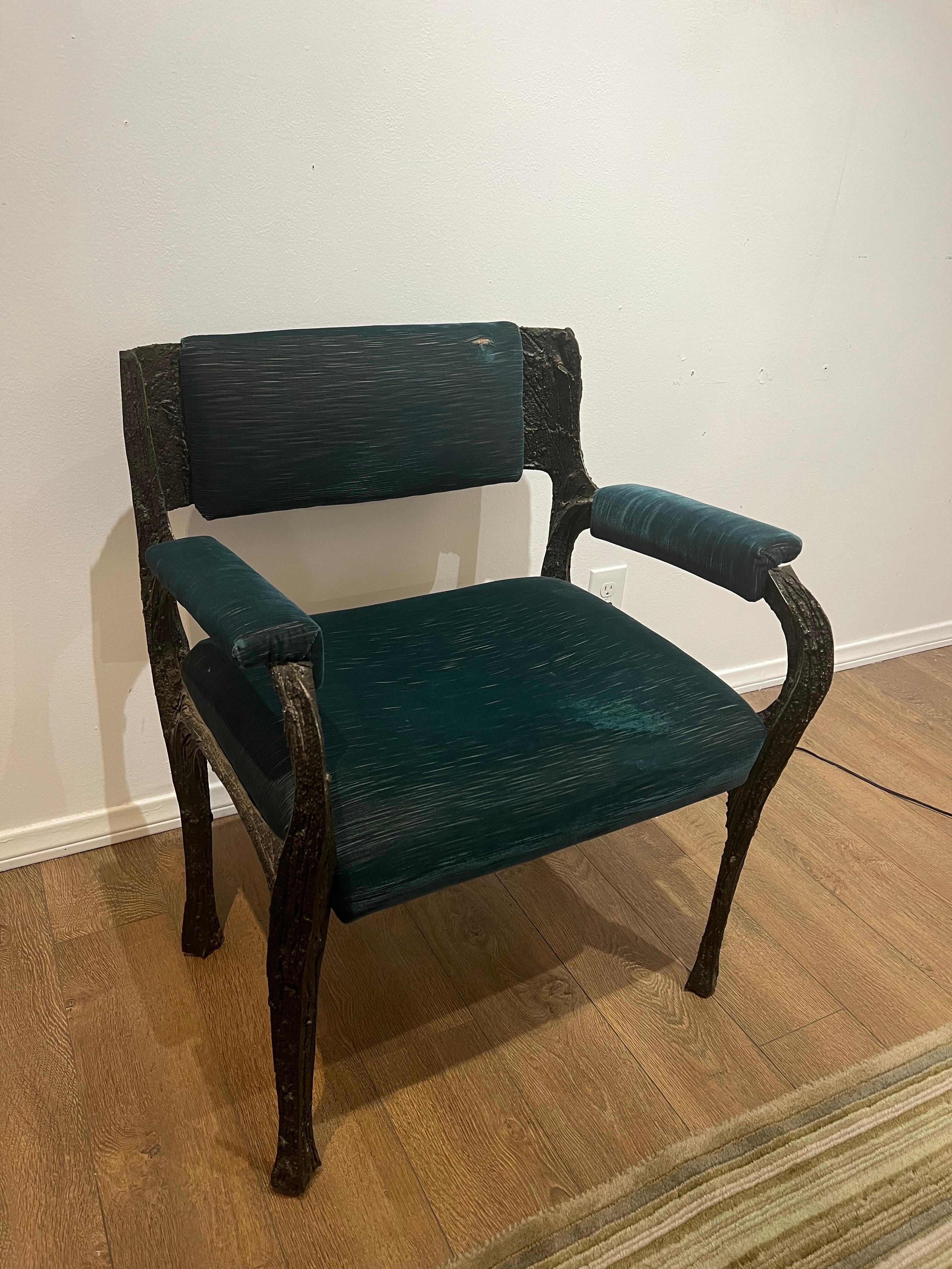 1969 Dining Table & 8 Chairs by Paul Evans Sculpted Bronze Brutalist 5
