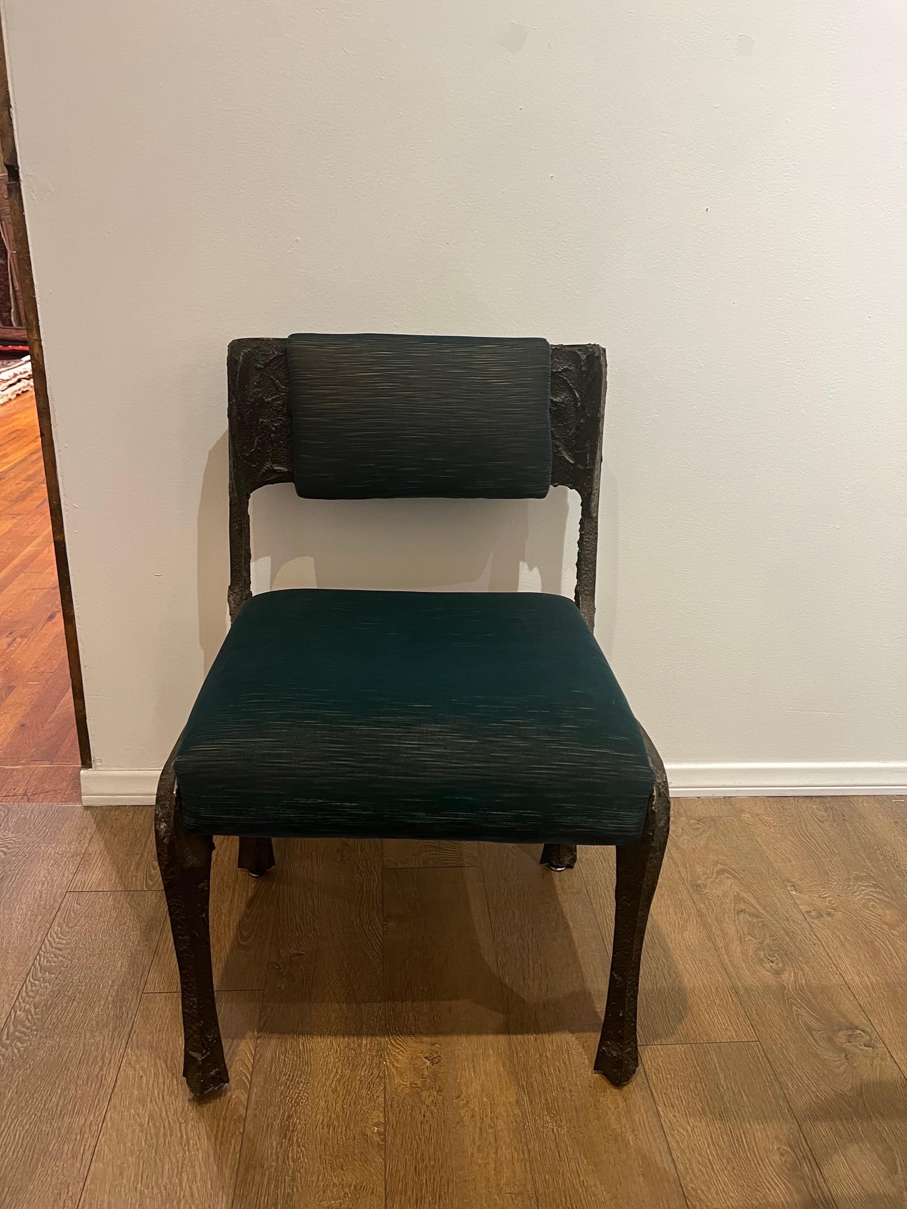 1969 Dining Table & 8 Chairs by Paul Evans Sculpted Bronze Brutalist 6