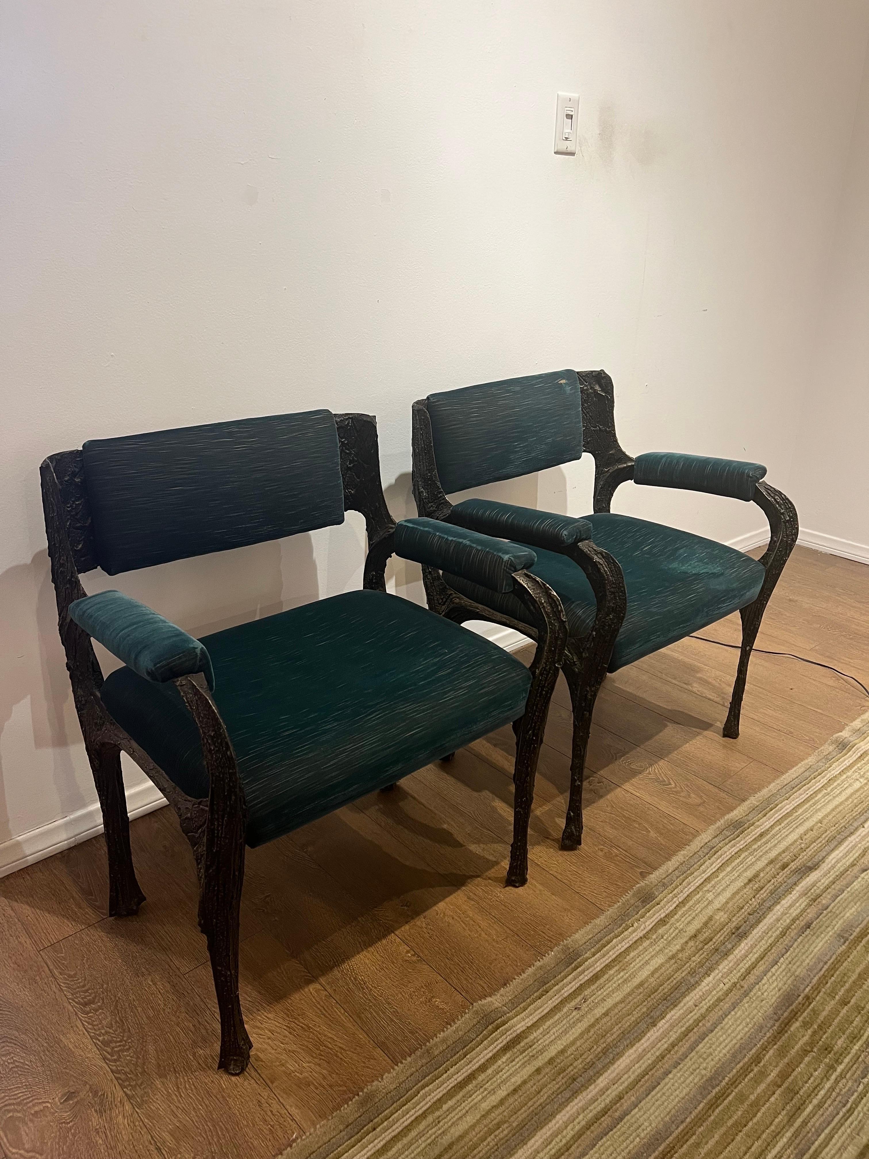 1969 Esstisch & 8 Stühle aus geformter Bronze im Stil des Brutalismus von Paul Evans  im Angebot 4