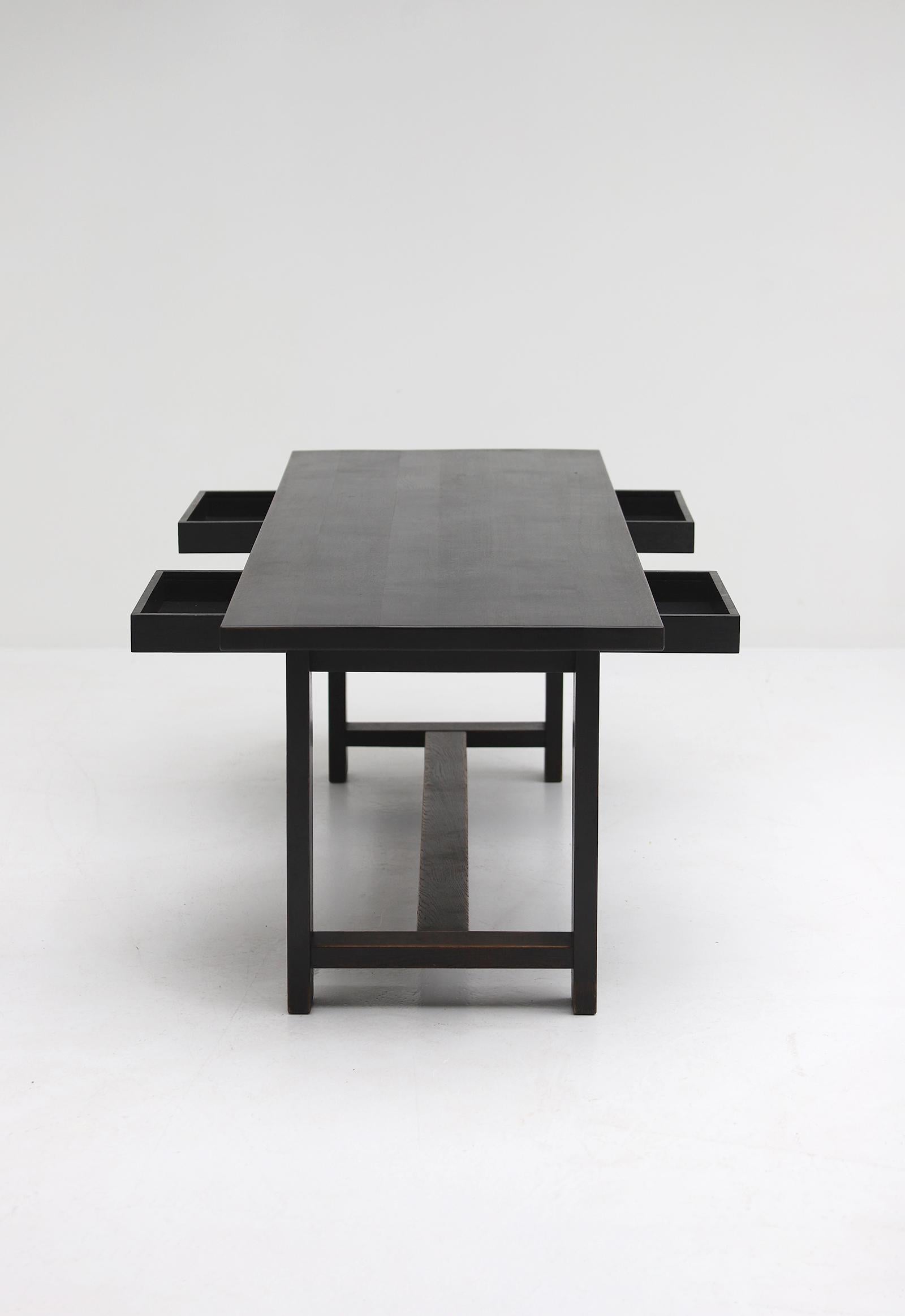 1969 Table de salle à manger / bureau conçu par J. Batenburg pour Mi Belgium, 1968 en vente 11