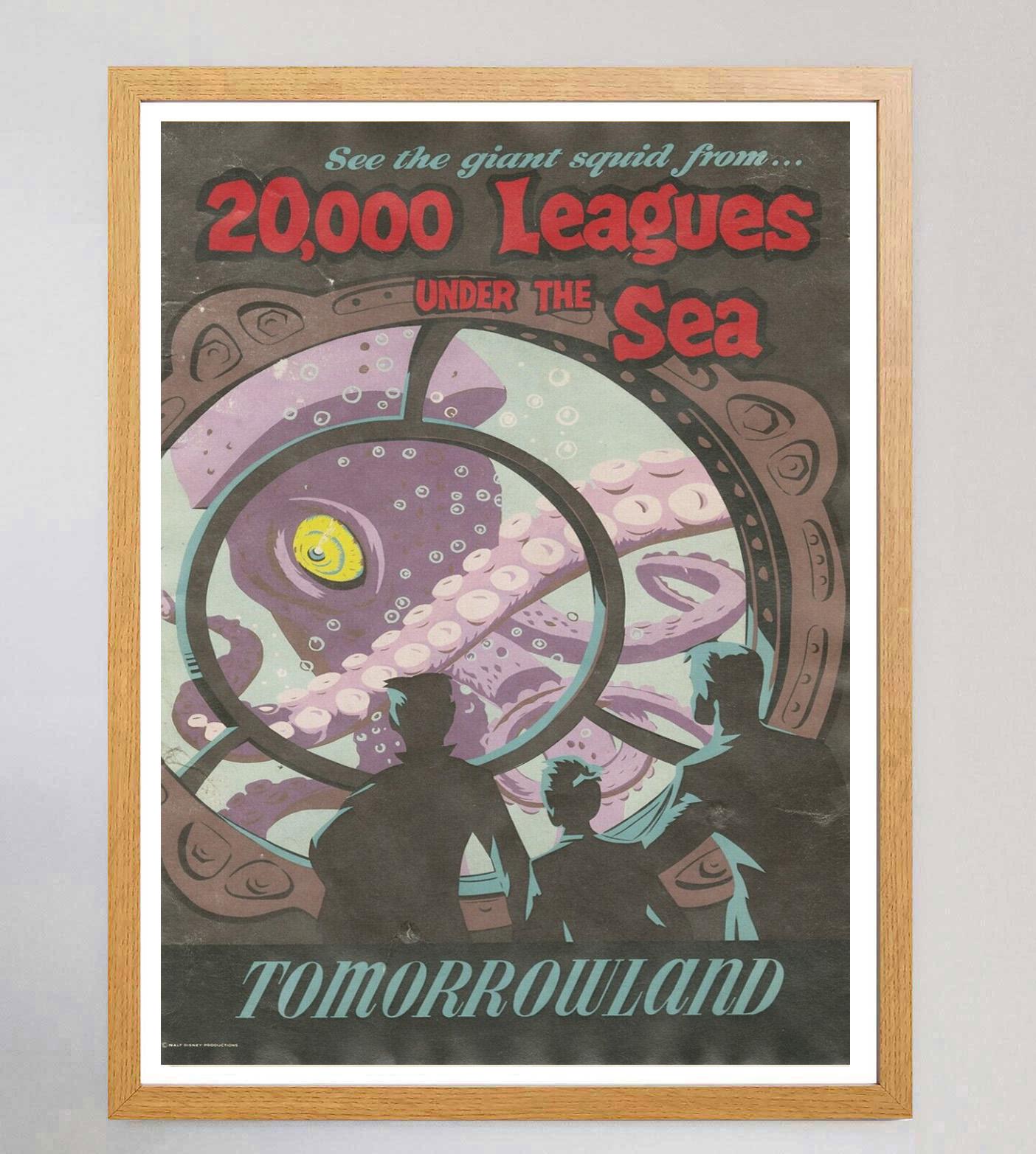 Mid-Century moderno 1969 Disneyland - 20.000 leghe sotto i mari - Poster originale d'epoca in vendita