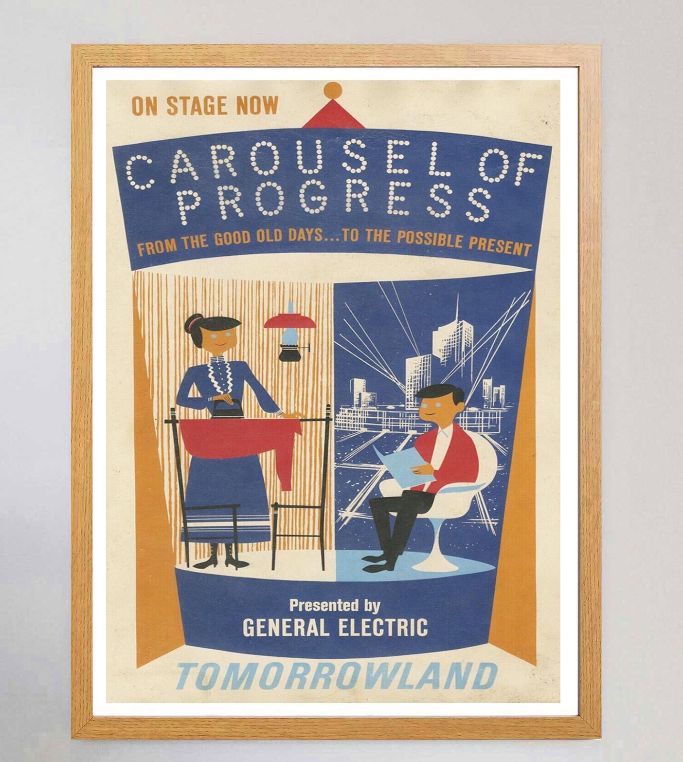 Mid-Century Modern 1969 Disneyland - Carousel of Progress - Tomorrowland Original Vintage Poster