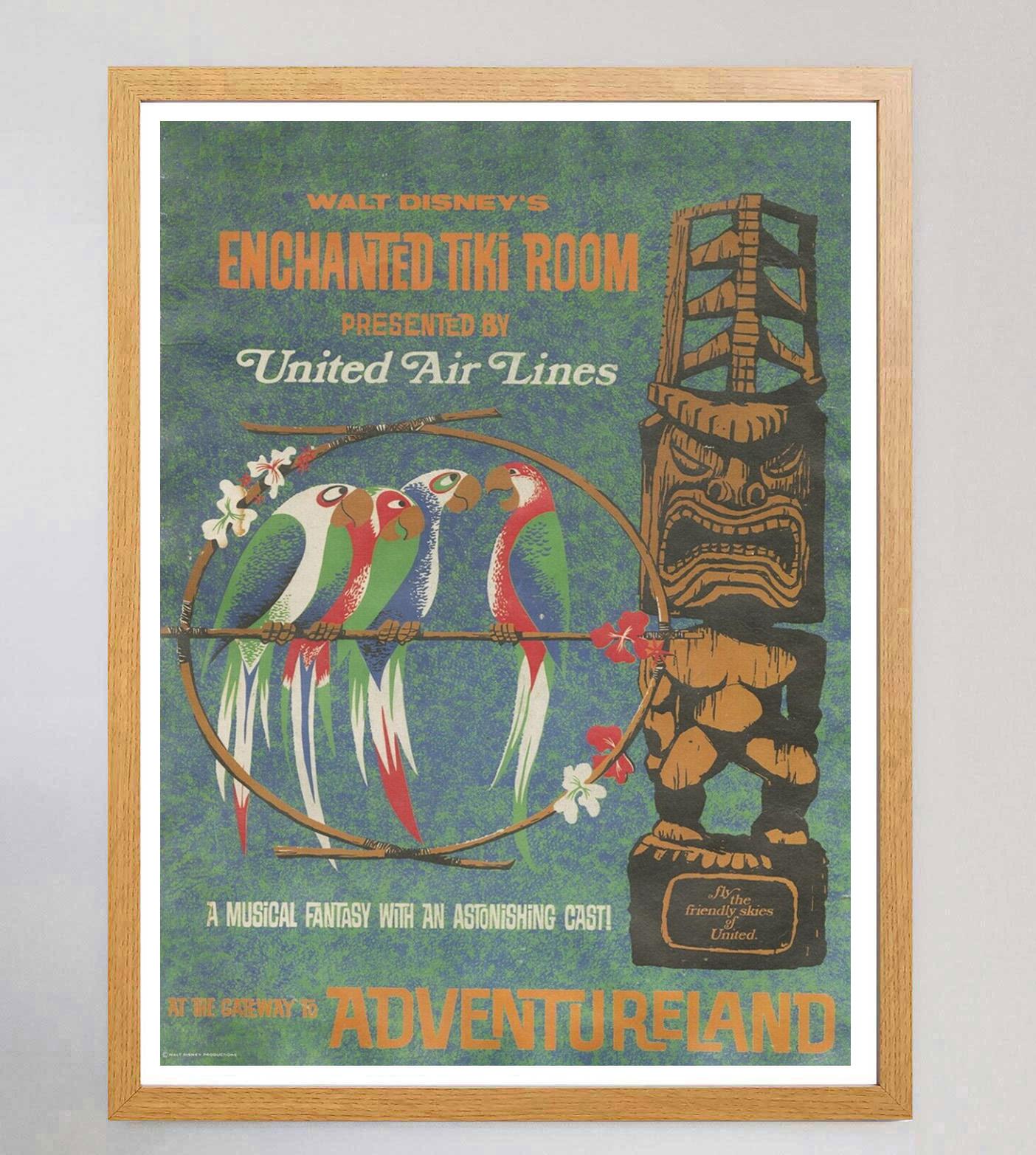 1969 Disneyland - Enchanted Tiki Room - Adventureland Original Vintage Poster In Good Condition For Sale In Winchester, GB