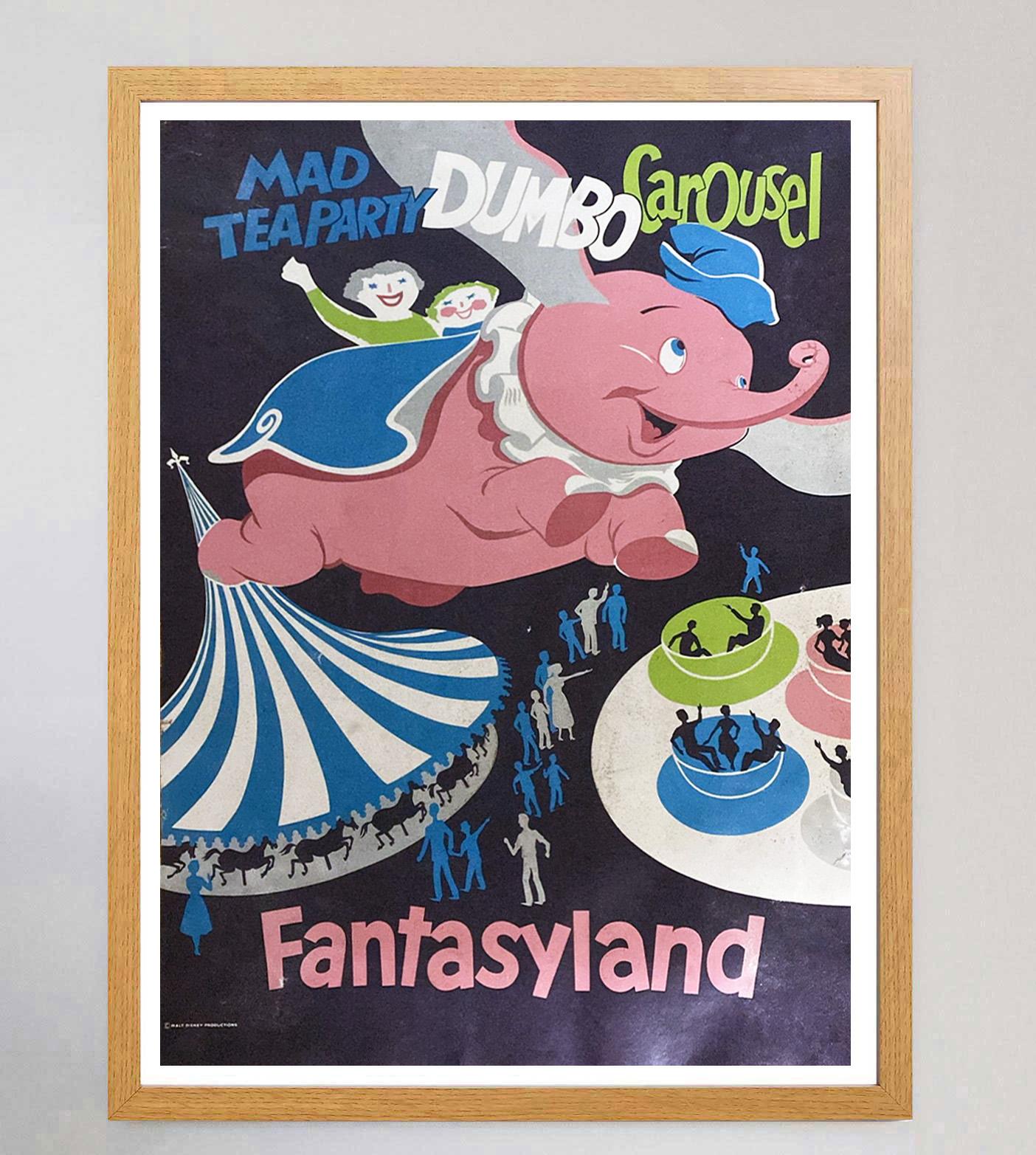 Mid-Century Modern Affiche vintage originale Disneyland - Fantasyland de 1969 en vente