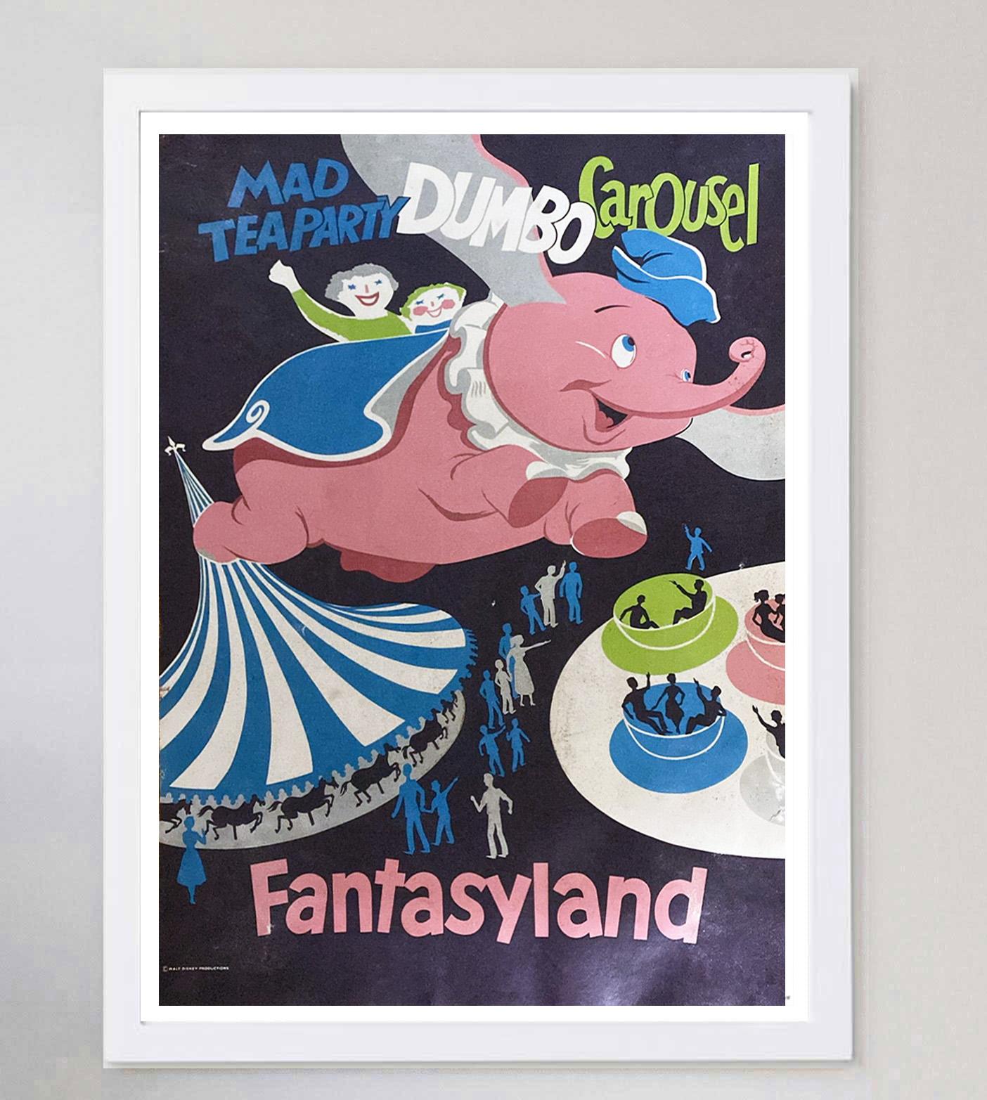 Affiche vintage originale Disneyland - Fantasyland de 1969 Bon état - En vente à Winchester, GB