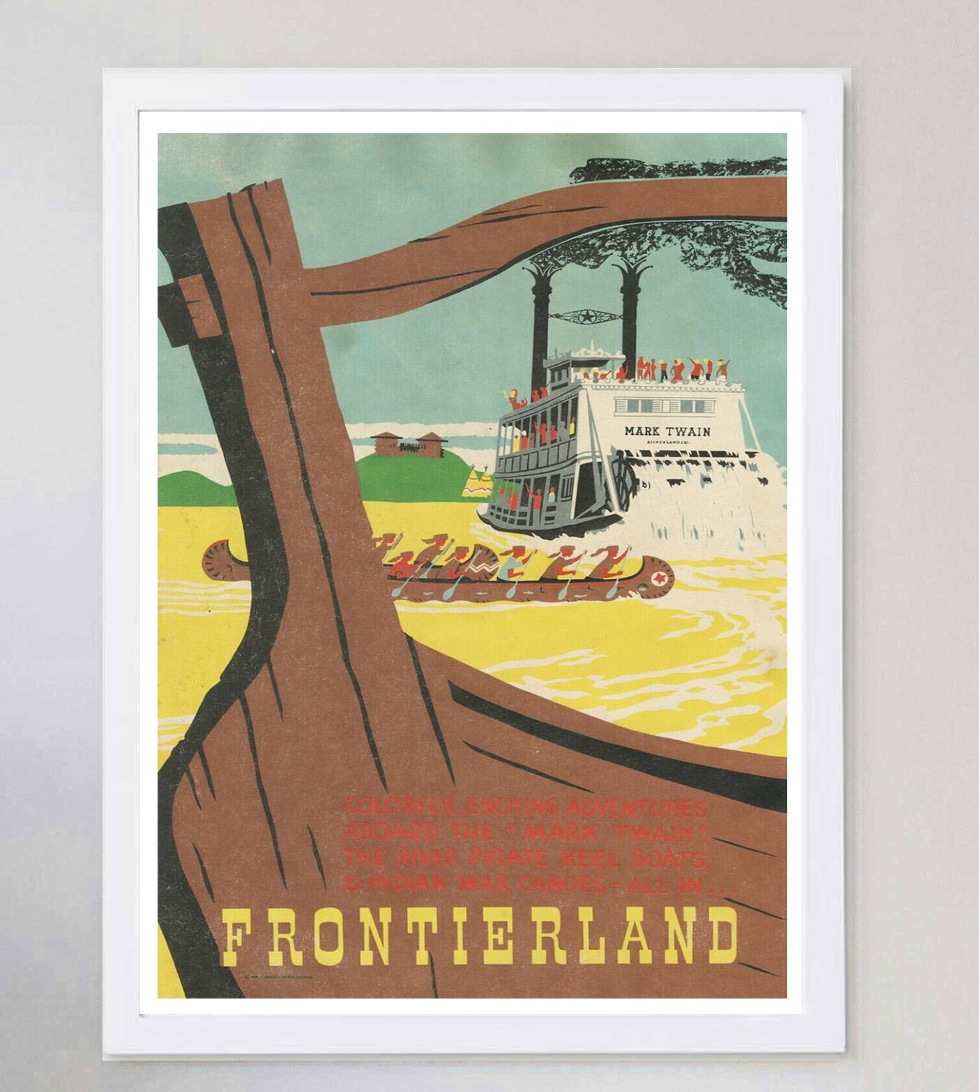 Americano 1969 Disneyland - Battello fluviale Mark Twain - Frontierland Poster originale d'epoca in vendita