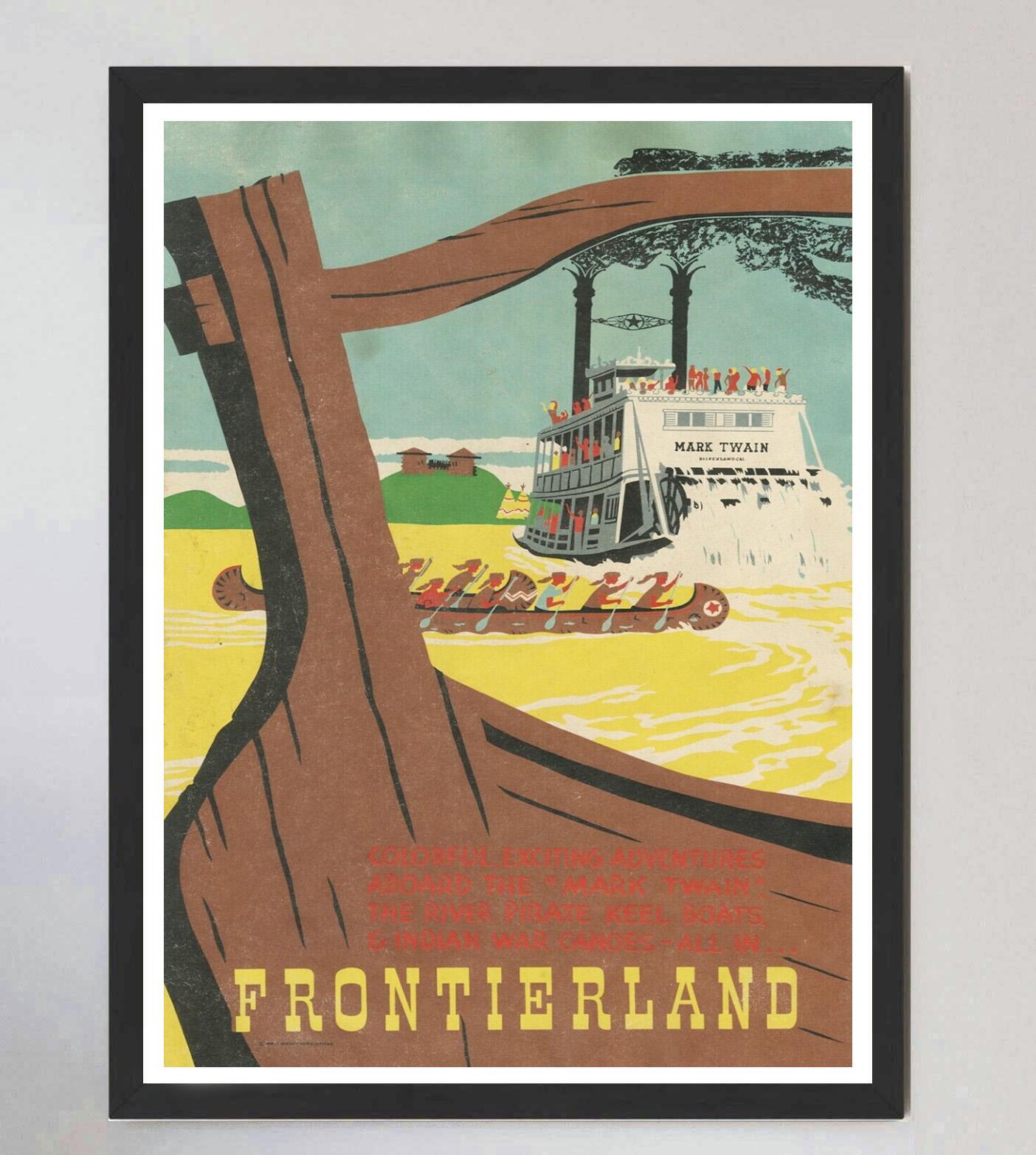 1969 Disneyland - Battello fluviale Mark Twain - Frontierland Poster originale d'epoca In condizioni buone in vendita a Winchester, GB