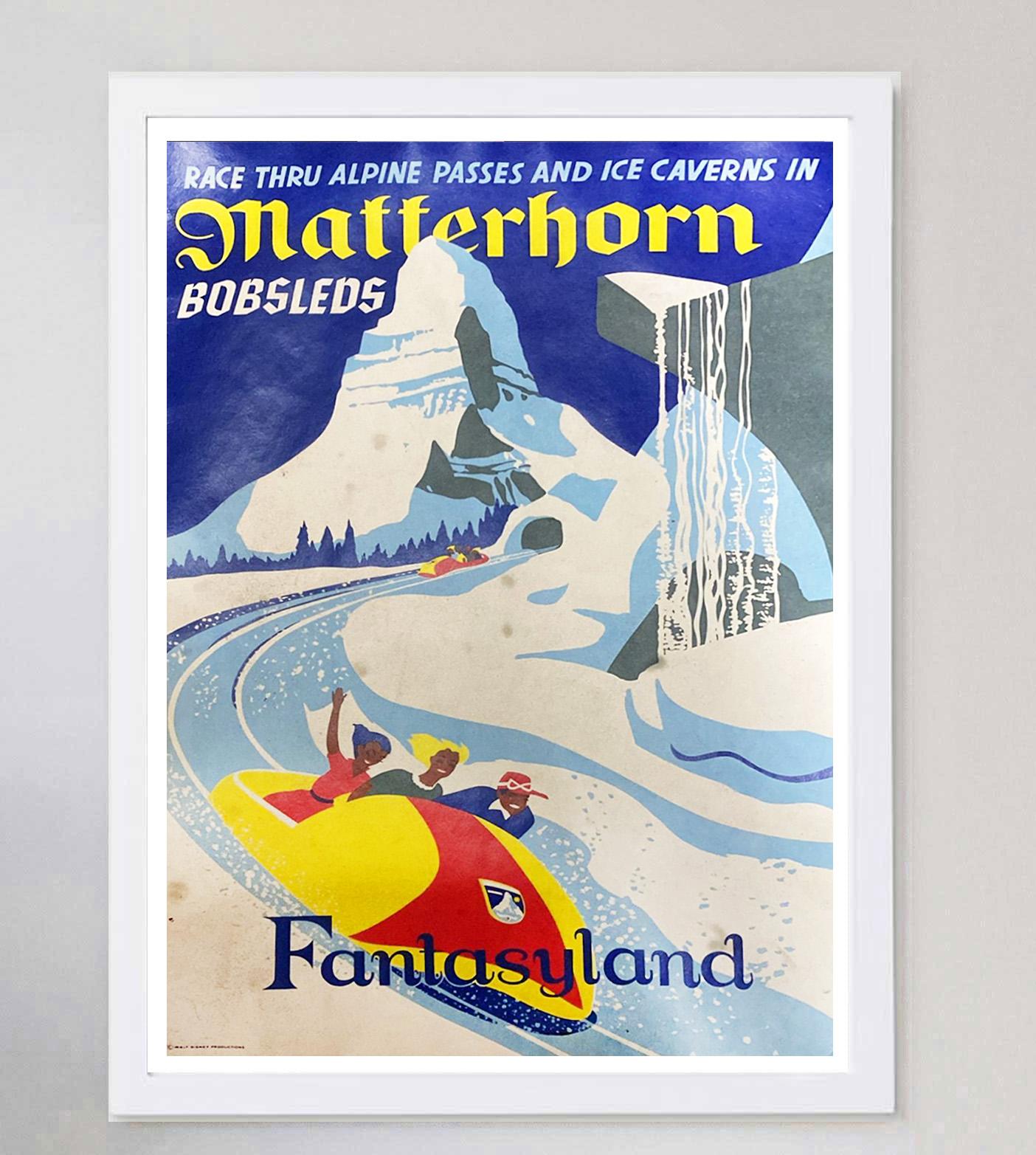 Americano 1969 Disneyland - Bobsleds del Cervino - Fantasyland Poster originale d'epoca in vendita