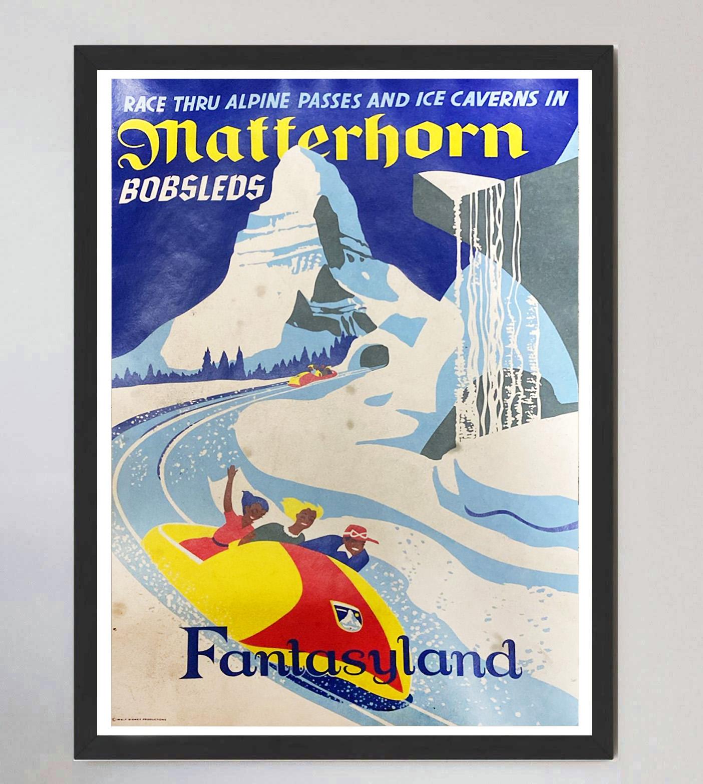 1969 Disneyland - Bobsleds del Cervino - Fantasyland Poster originale d'epoca In condizioni buone in vendita a Winchester, GB