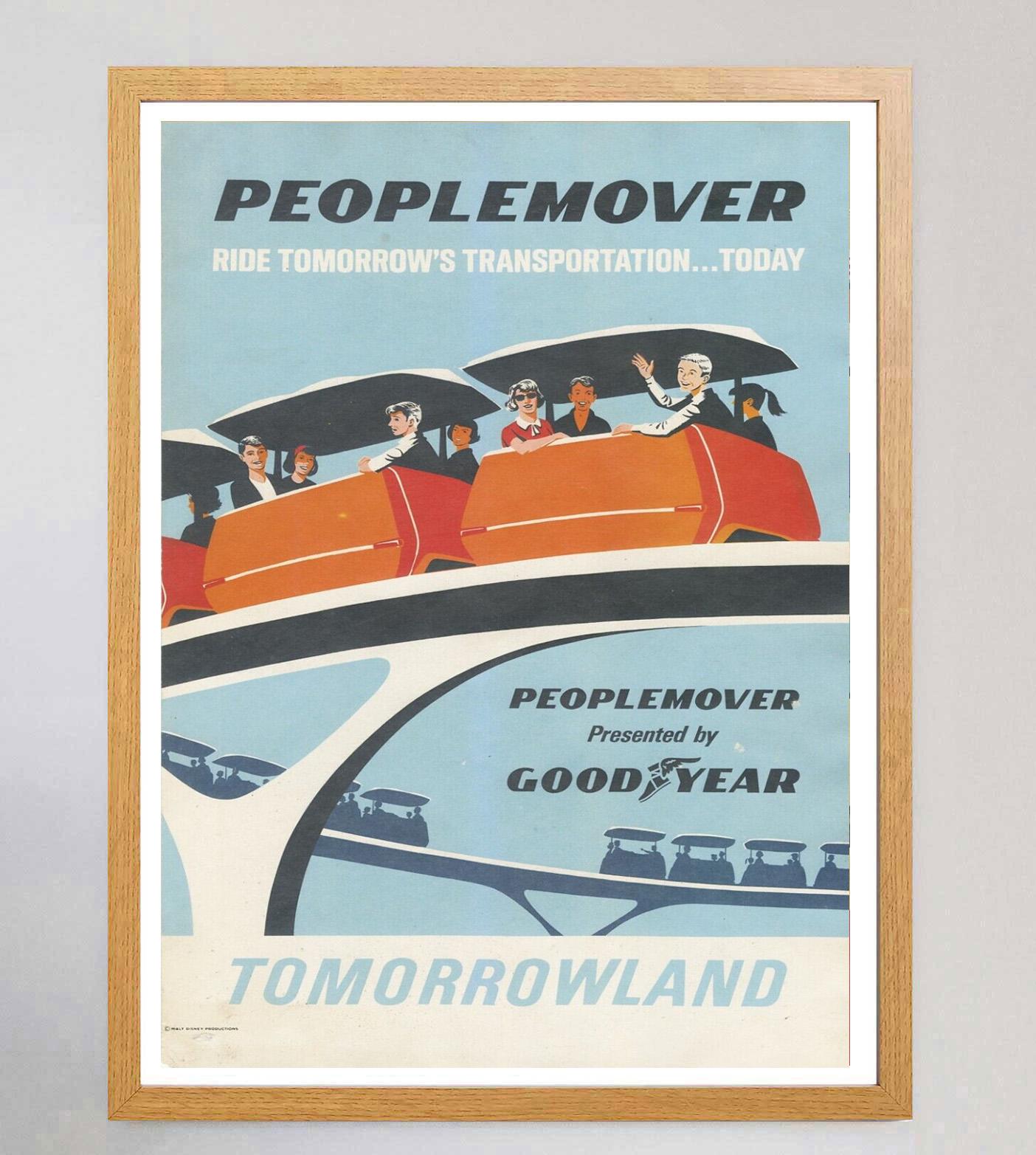 Original-Vintage-Poster, Disneyland – Peoplemover – Tomorrowland, 1969 (Moderne der Mitte des Jahrhunderts) im Angebot