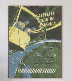 1969 Disneyland - Satellite View of America Original Vintage Poster