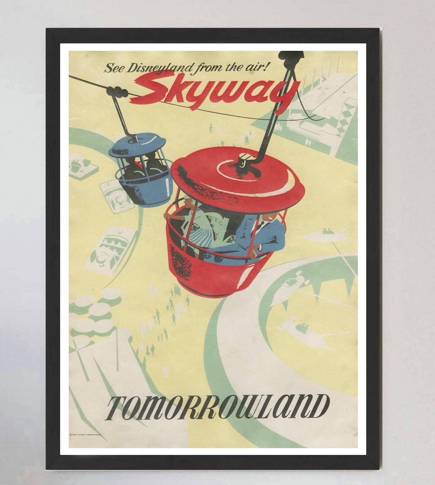 Mid-Century moderno 1969 Disneyland - Skyway - Tomorrowland Poster originale d'epoca in vendita