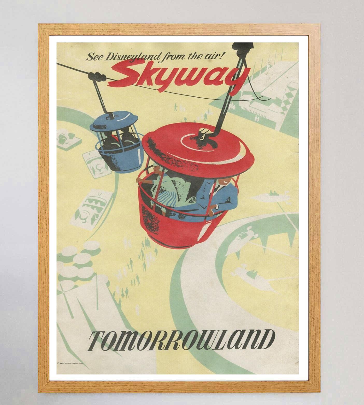 1969 Disneyland - Skyway - Tomorrowland Poster originale d'epoca In condizioni buone in vendita a Winchester, GB