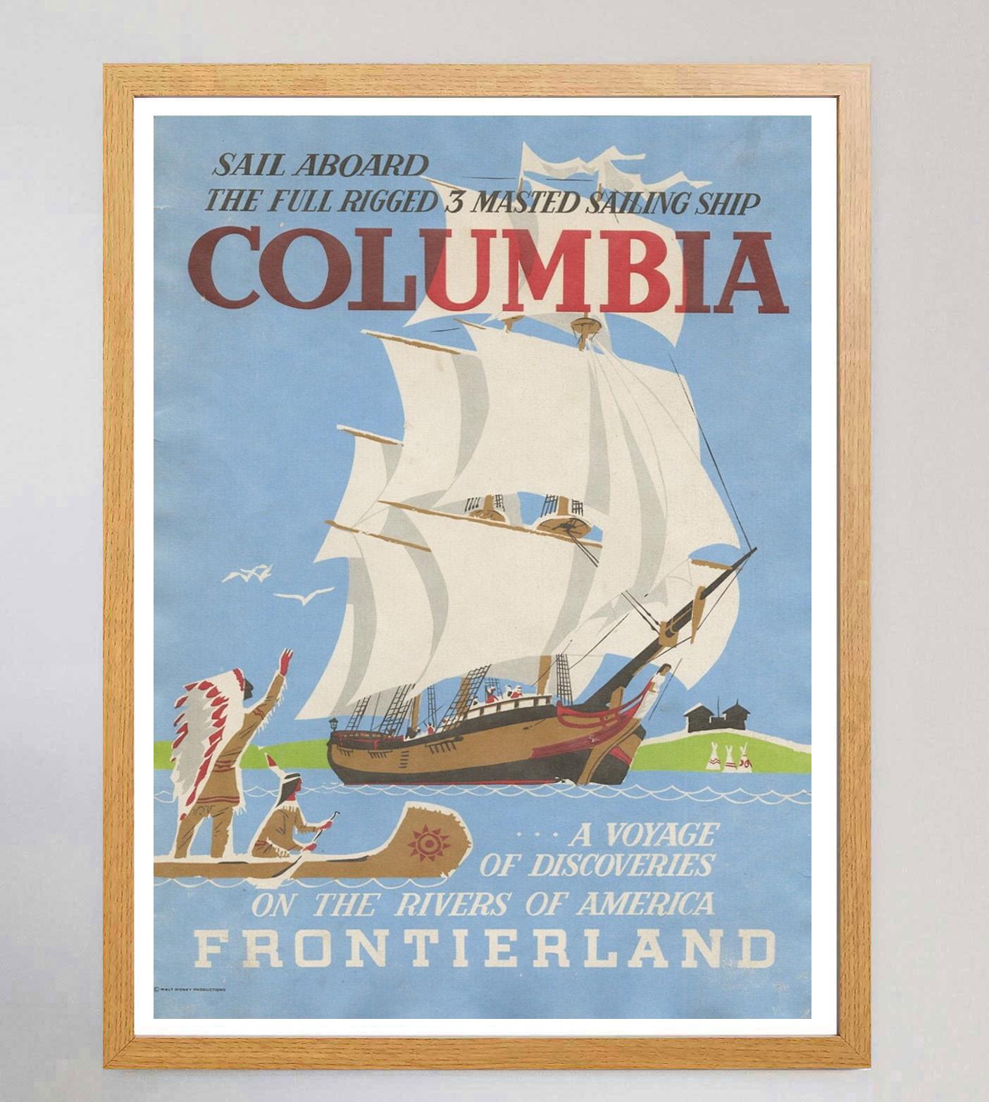Mid-Century Modern 1969 Disneyland - SS Columbia - Frontierland Original Vintage Poster For Sale