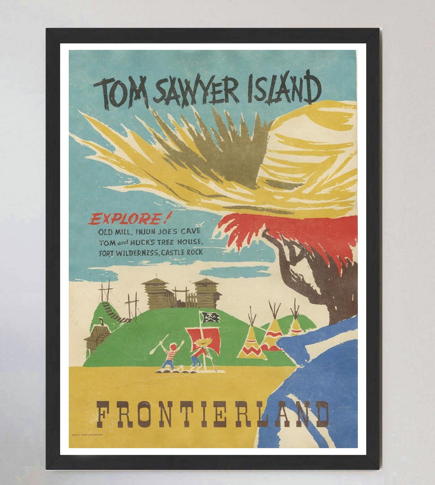 1969 Disneyland - Isola di Tom Sawyer - Frontierland Poster originale d'epoca In condizioni buone in vendita a Winchester, GB