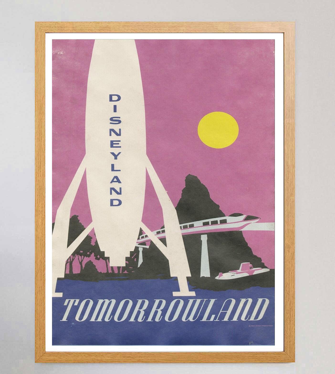 Mid-Century Modern Affiche vintage originale Disneyland - Tomorrowland de 1969 en vente