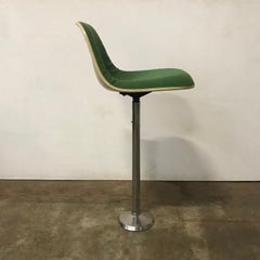 1969 Eames Herman Miller/Fehlbaum Extremely Rare White Barstools in Green Fabric