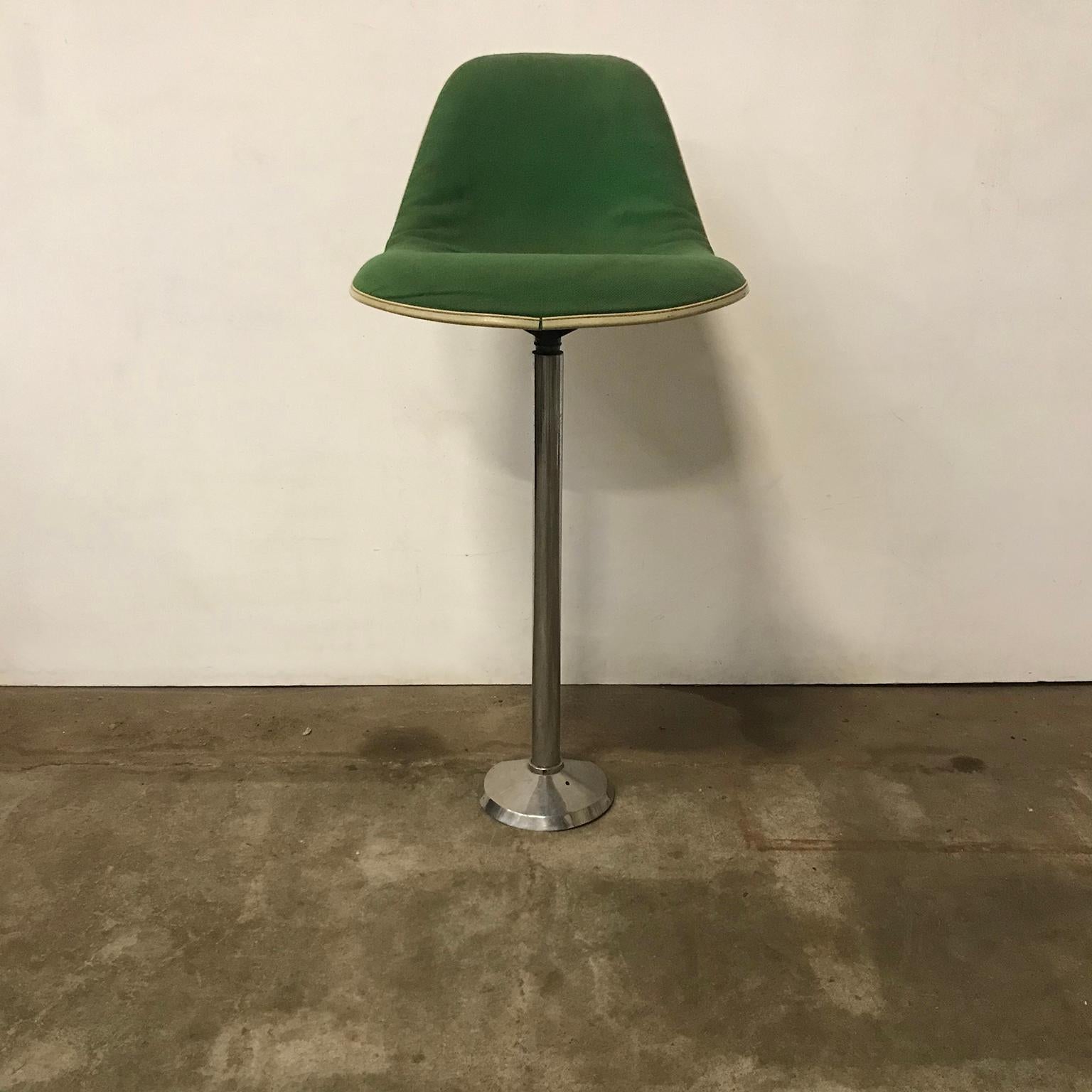 Mid-20th Century 1969 Eames Herman Miller/Fehlbaum Extremely Rare White Barstools in Green Fabric For Sale