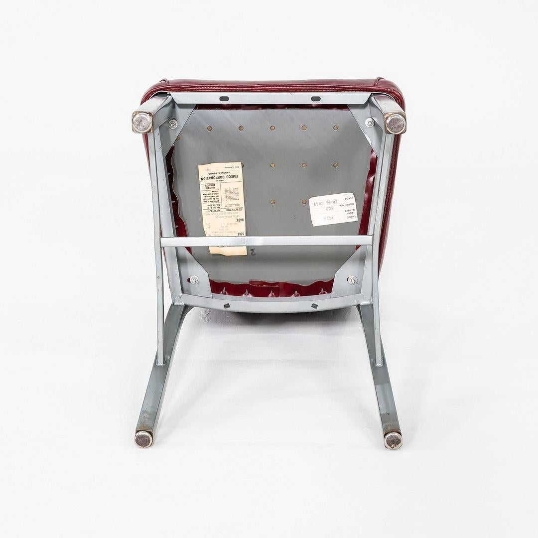 1969 Emeco, chaise d'appoint en aluminium marine avec assise et dossier en vinyle rouge, Model No 1002 en vente 4