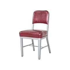 1969 Emeco Navy Aluminum Side Chair with Red Vinyl Seat and Back, Model 1002