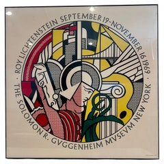 1969 Framed Original Poster by Roy Lichtenstein for The Guggenheim Exhibition