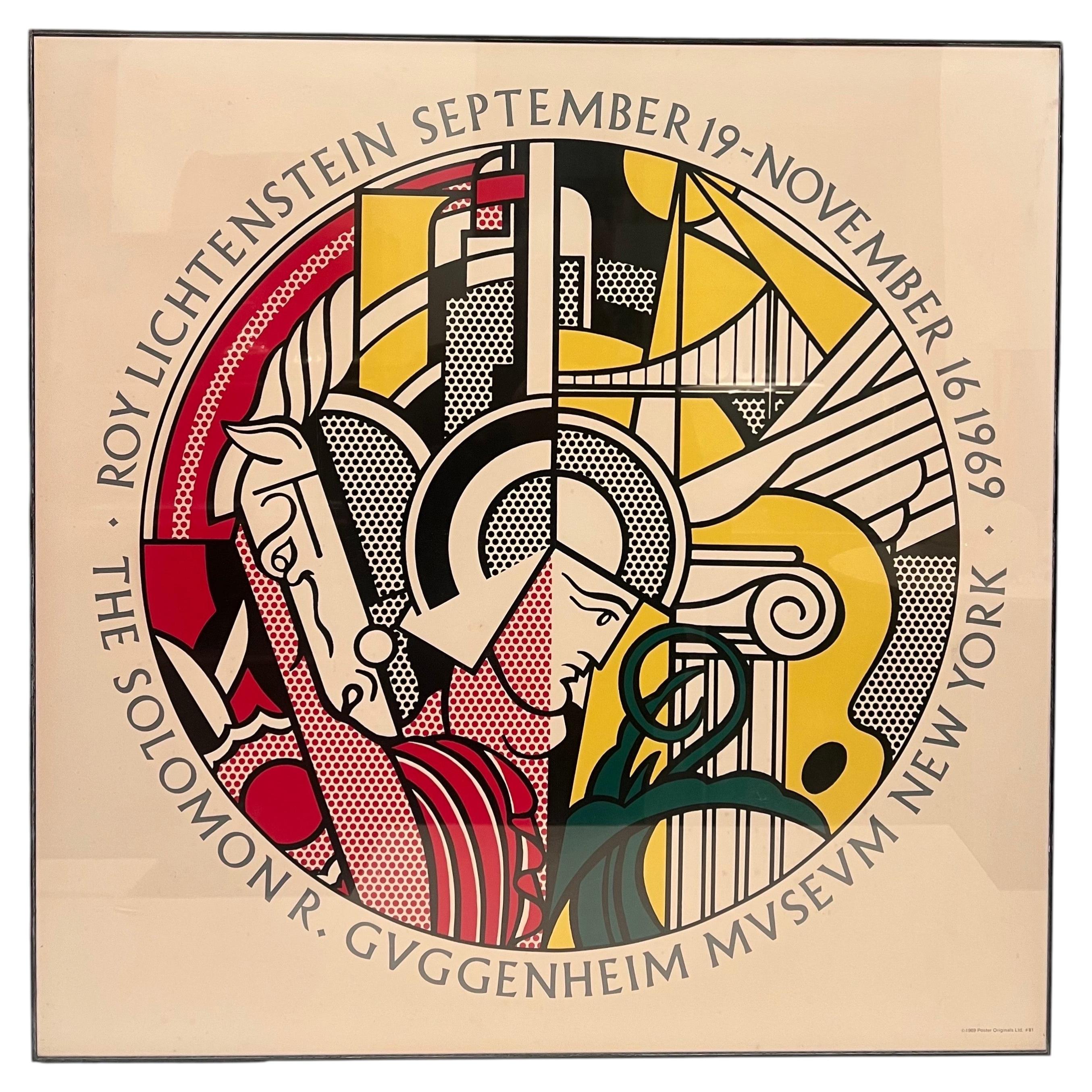 1969 Framed Original Poster by Roy Lichtenstein for The Guggenheim Exhibition