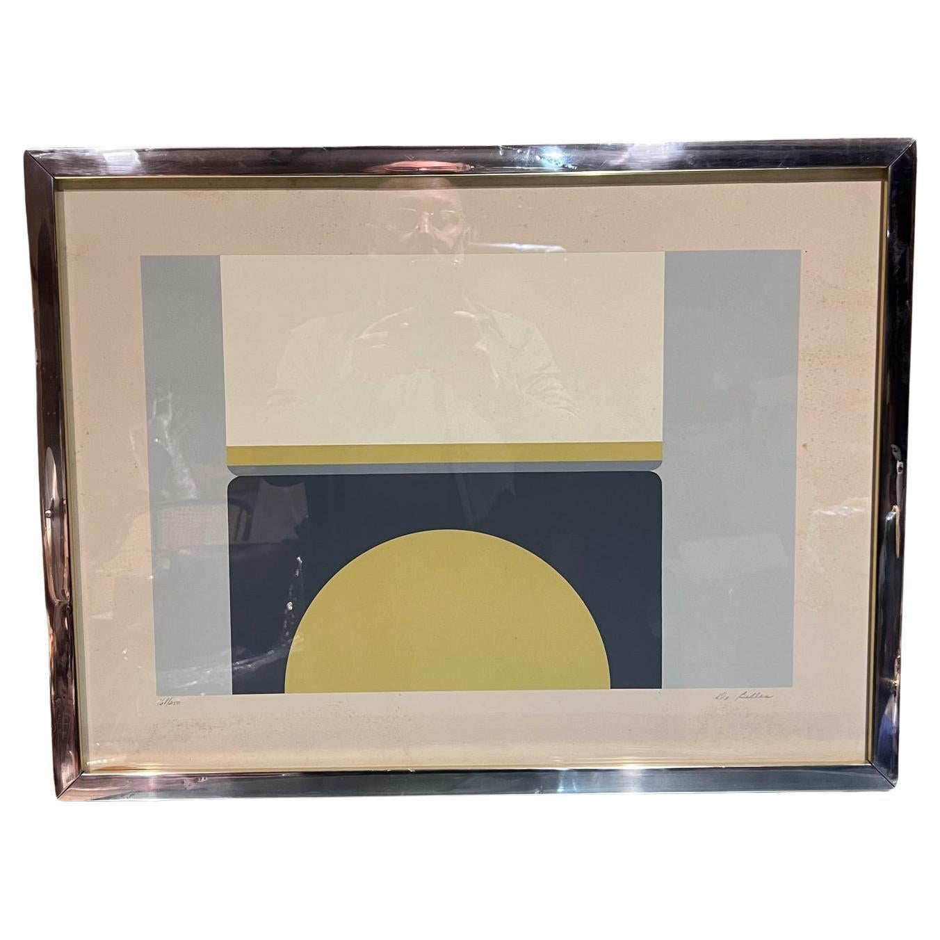 1969 Fran DeBellas Lithograph Abstract Optical Art