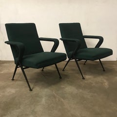 1969 Friso Kramer, Ahrend de Cirkel Repose Lounge Armchair Green Upholstery