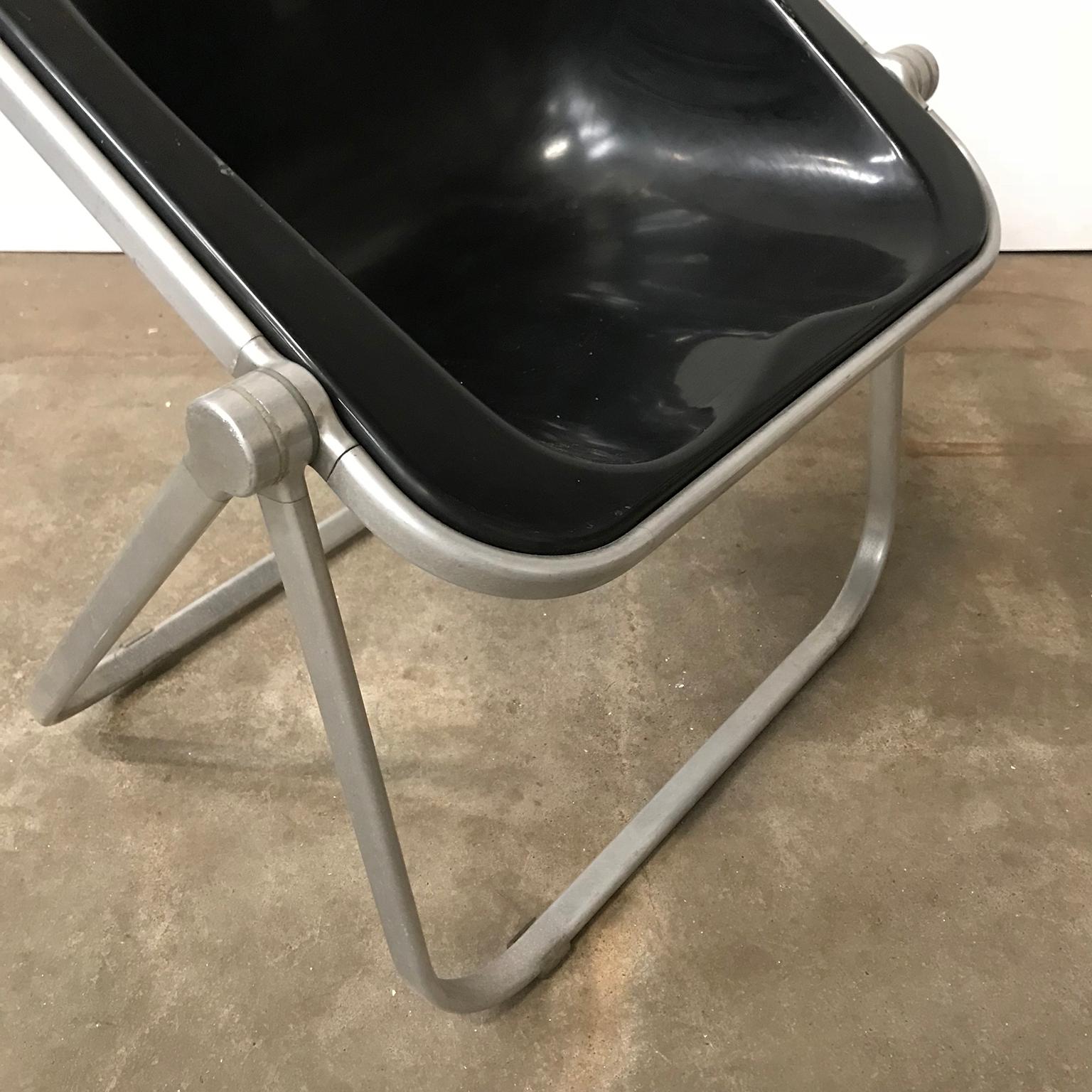 1969, Giancarlo Piretti for Castelli, Very Rare Black Plona Folding Deck Chair For Sale 2