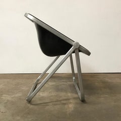 1969, Giancarlo Piretti for Castelli, Very Rare Black Plona Folding Deck Chair