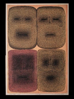 1969 Graphic Woodblock Print by Tomio Kinoshita, Japan