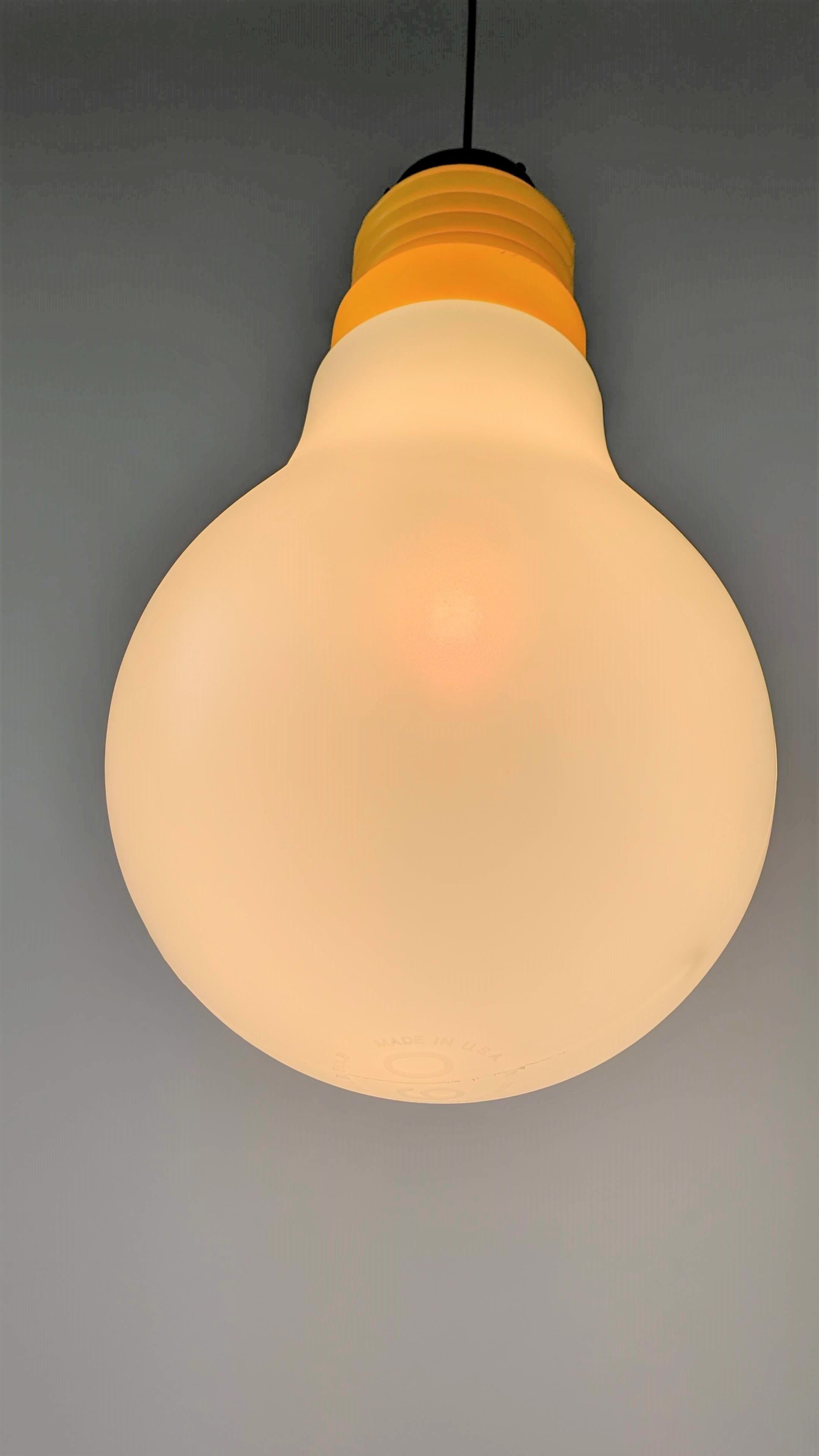 Mid-Century Modern 1969 Ingo Maurer Plastic Light Bulb Pendant, USA