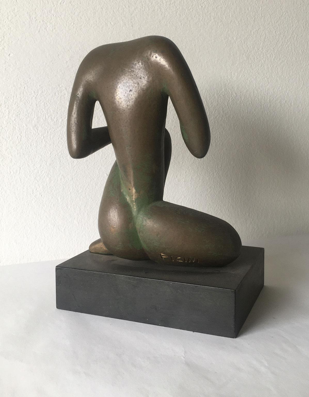 1969 Italy Abstract Bronze Sculpture Andrea Picini Bintou For Sale 4