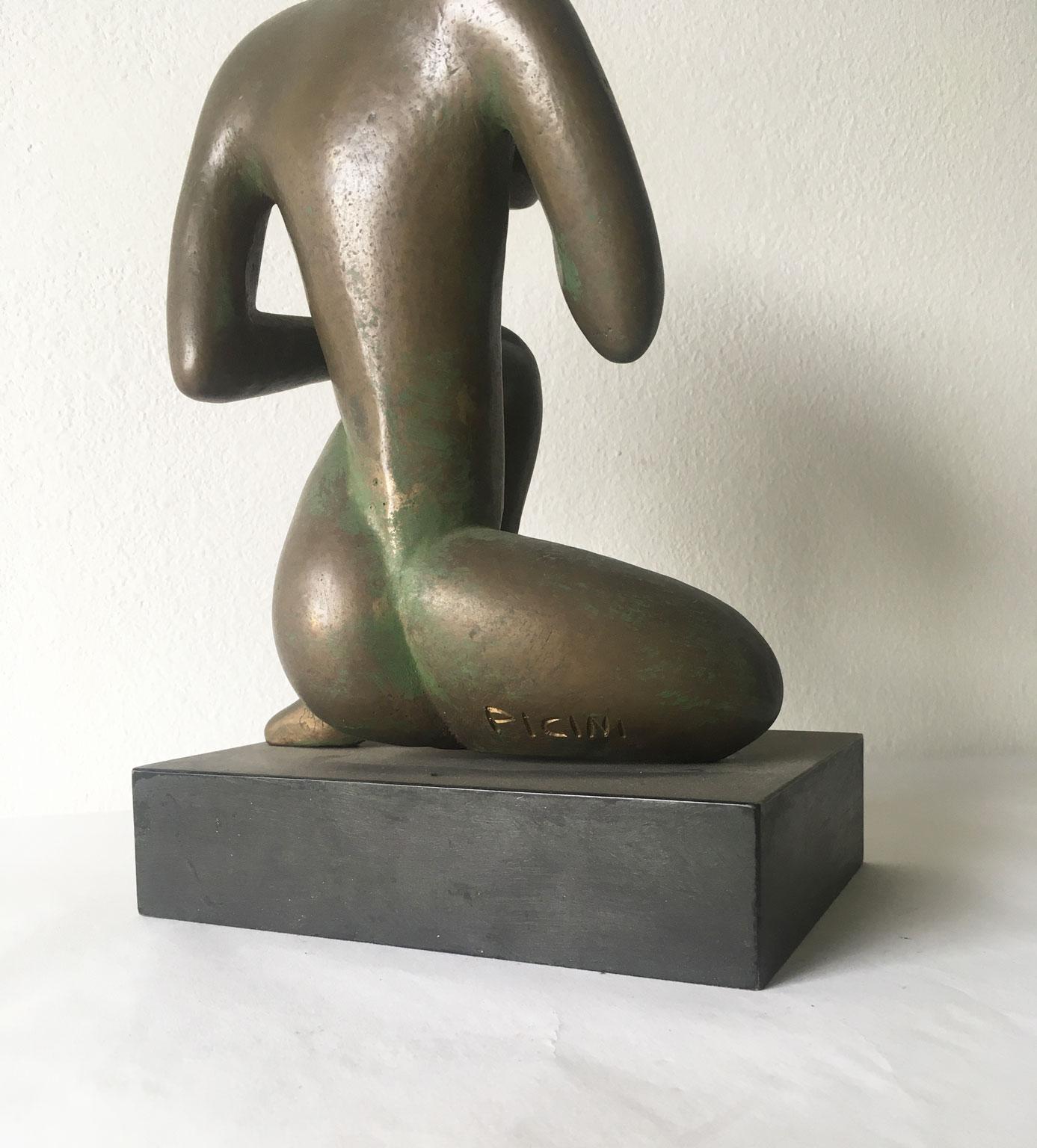 1969 Italy Abstract Bronze Sculpture Andrea Picini Bintou For Sale 5