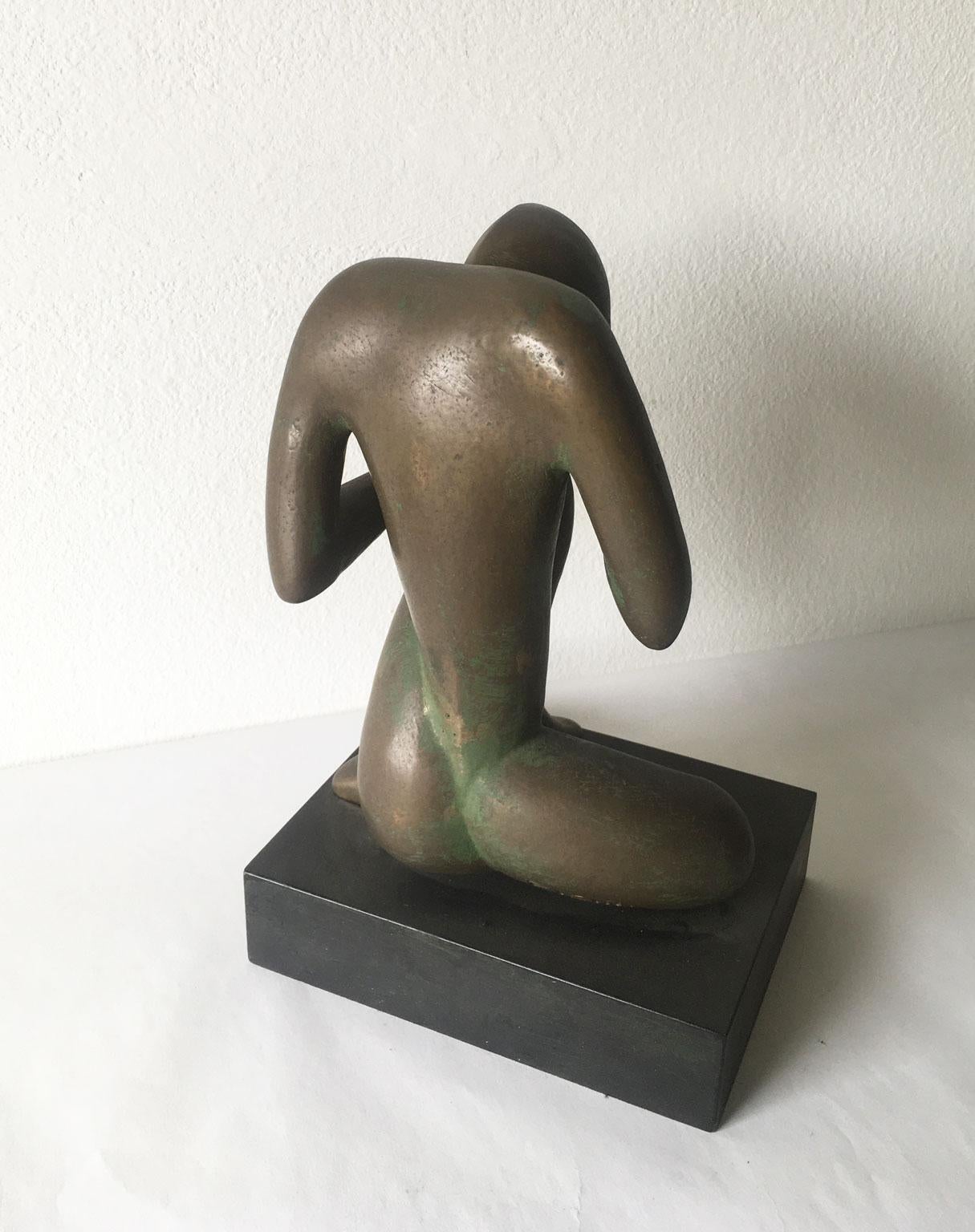 1969 Italy Abstract Bronze Sculpture Andrea Picini Bintou For Sale 6