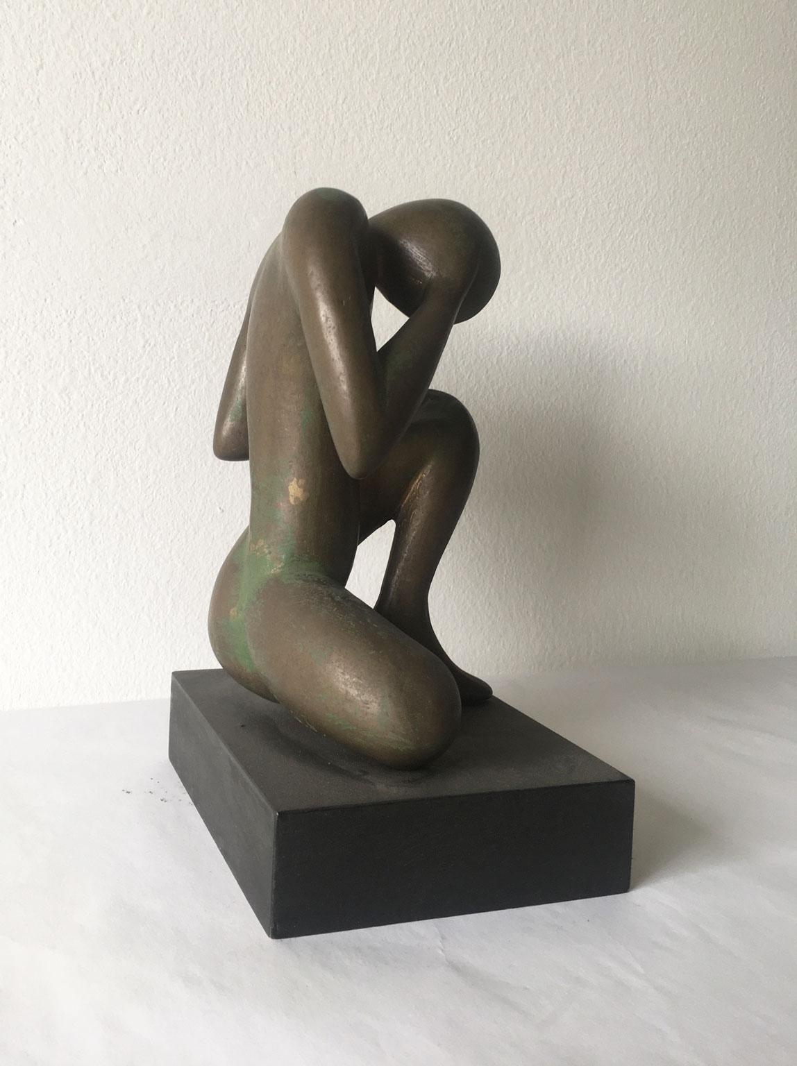 1969 Italy Abstract Bronze Sculpture Andrea Picini Bintou For Sale 7