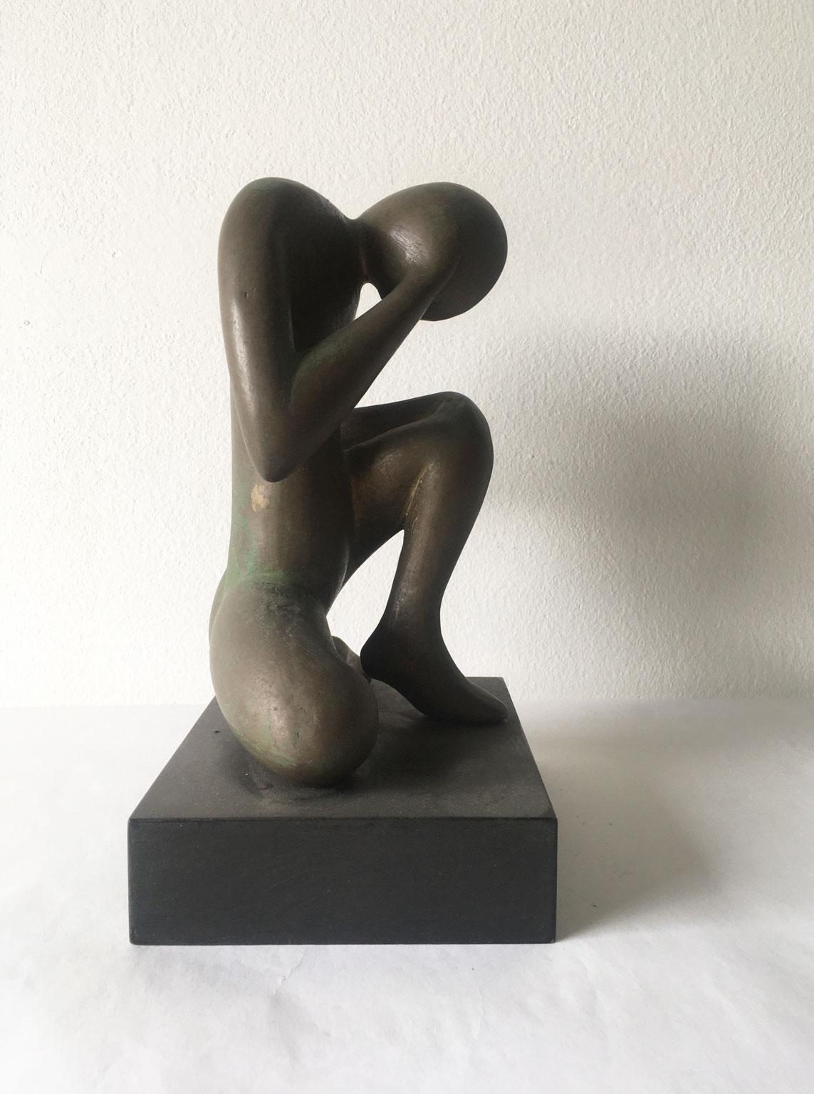 1969 Italy Abstract Bronze Sculpture Andrea Picini Bintou For Sale 8