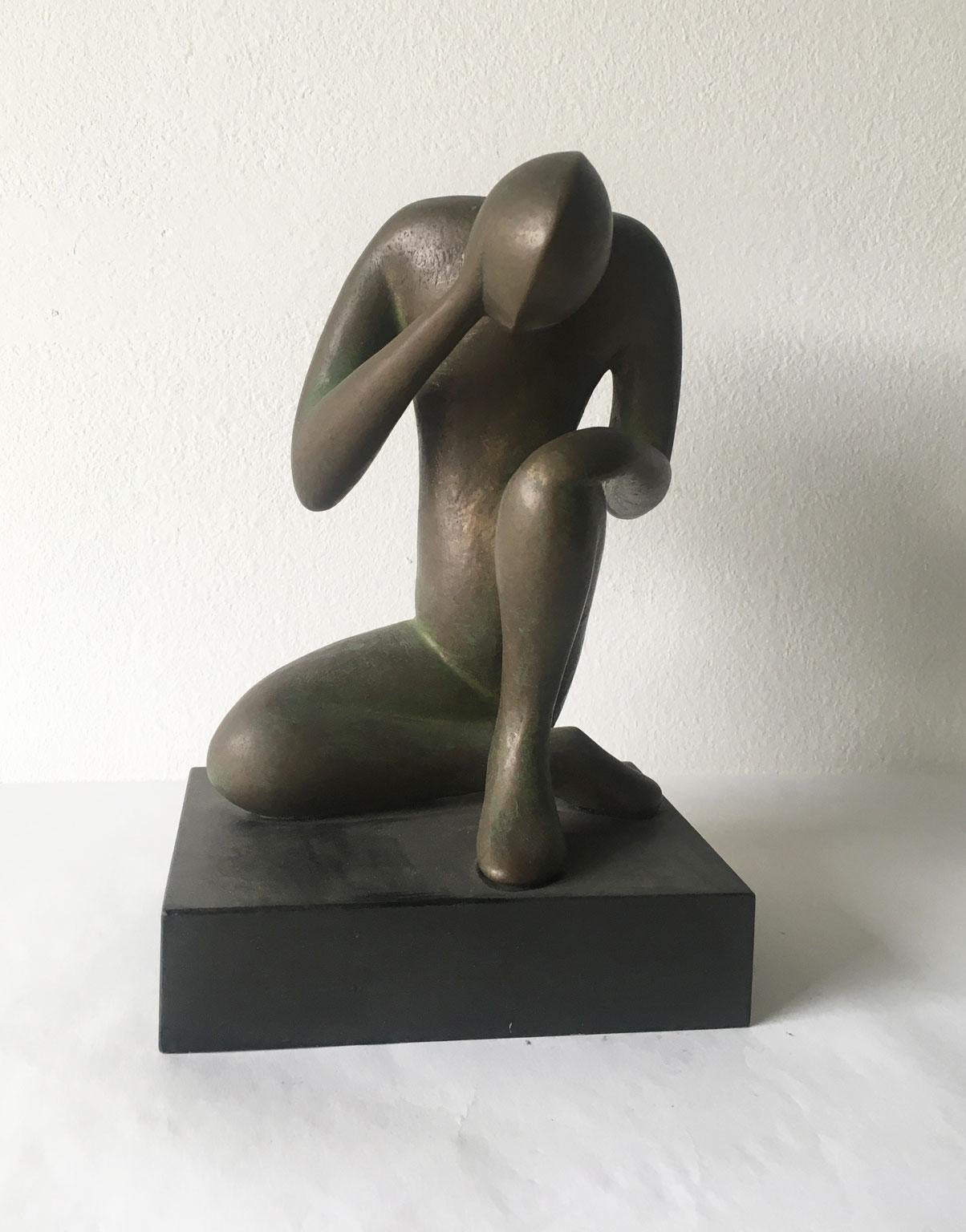 1969 Italy Abstract Bronze Sculpture Andrea Picini Bintou For Sale 9