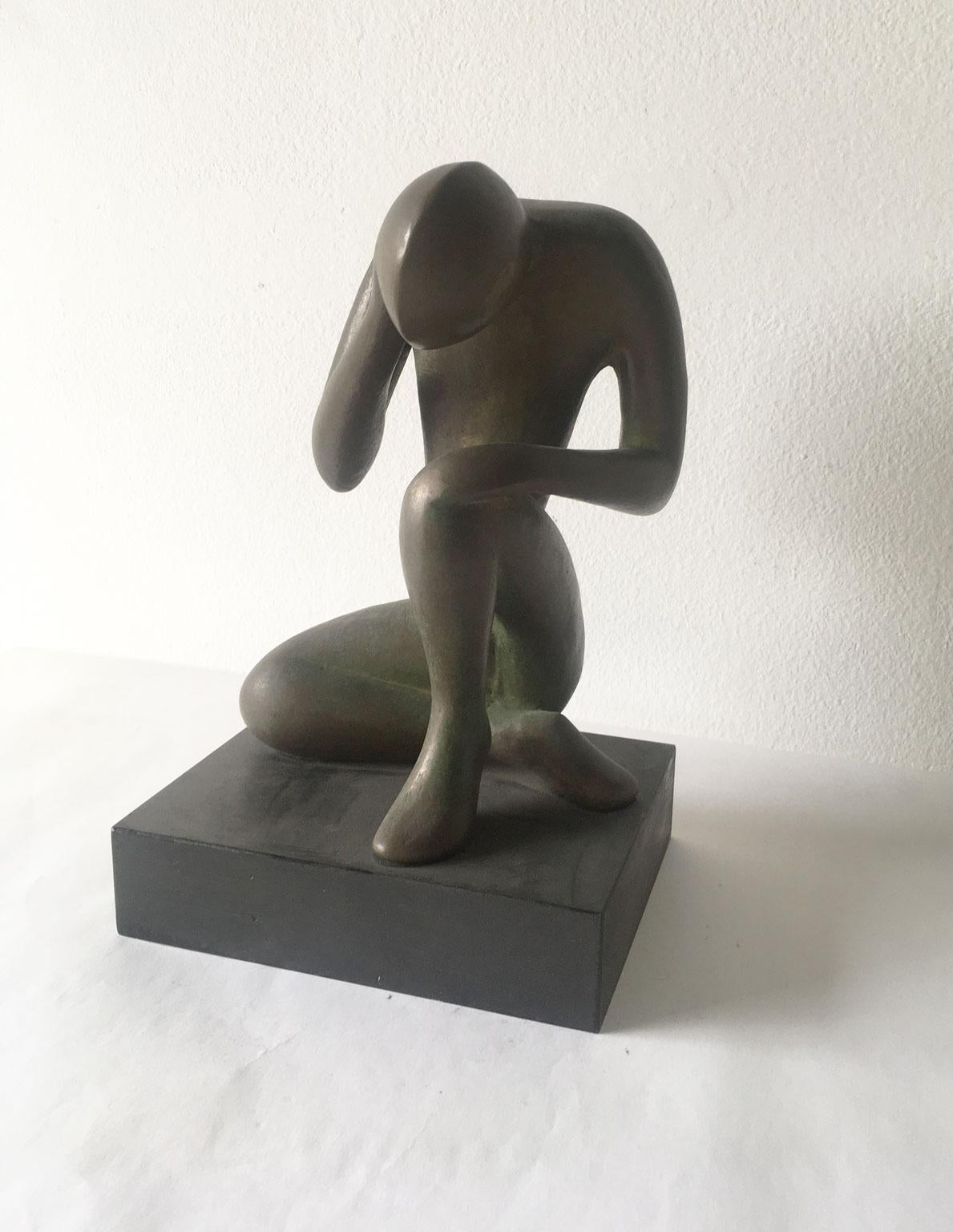 1969 Italy Abstract Bronze Sculpture Andrea Picini Bintou For Sale 11