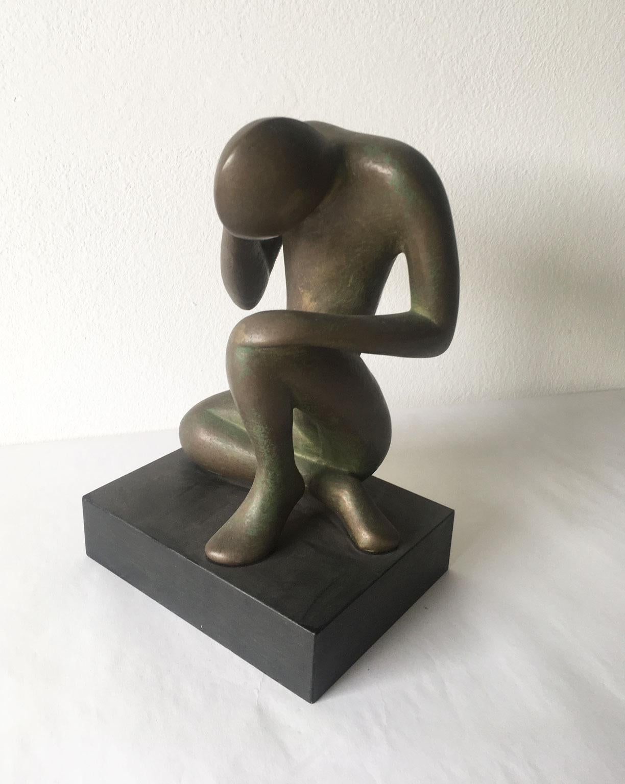 Italian 1969 Italy Abstract Bronze Sculpture Andrea Picini Bintou For Sale