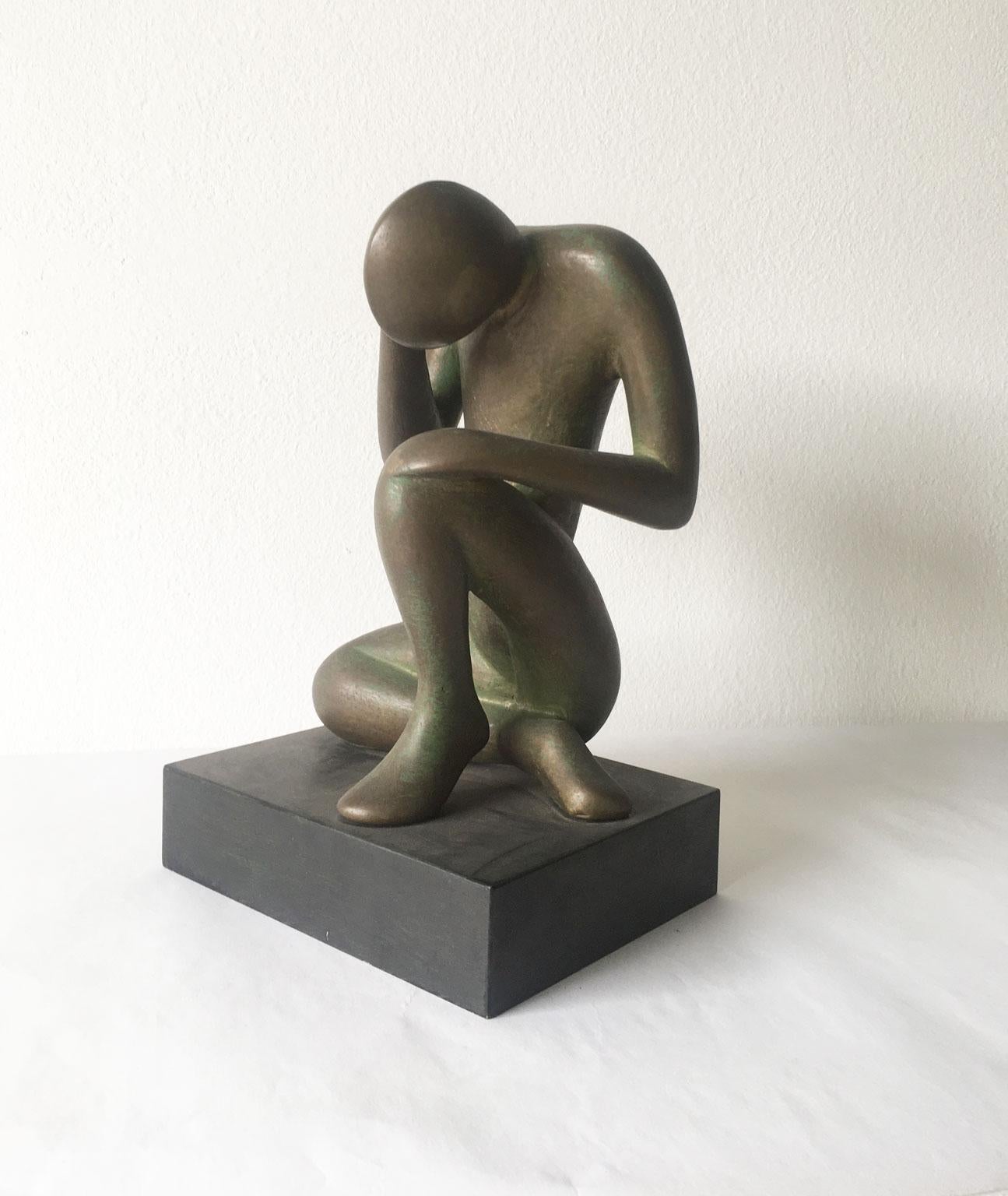 1969 Italy Abstract Bronze Sculpture Andrea Picini Bintou In Good Condition For Sale In Brescia, IT