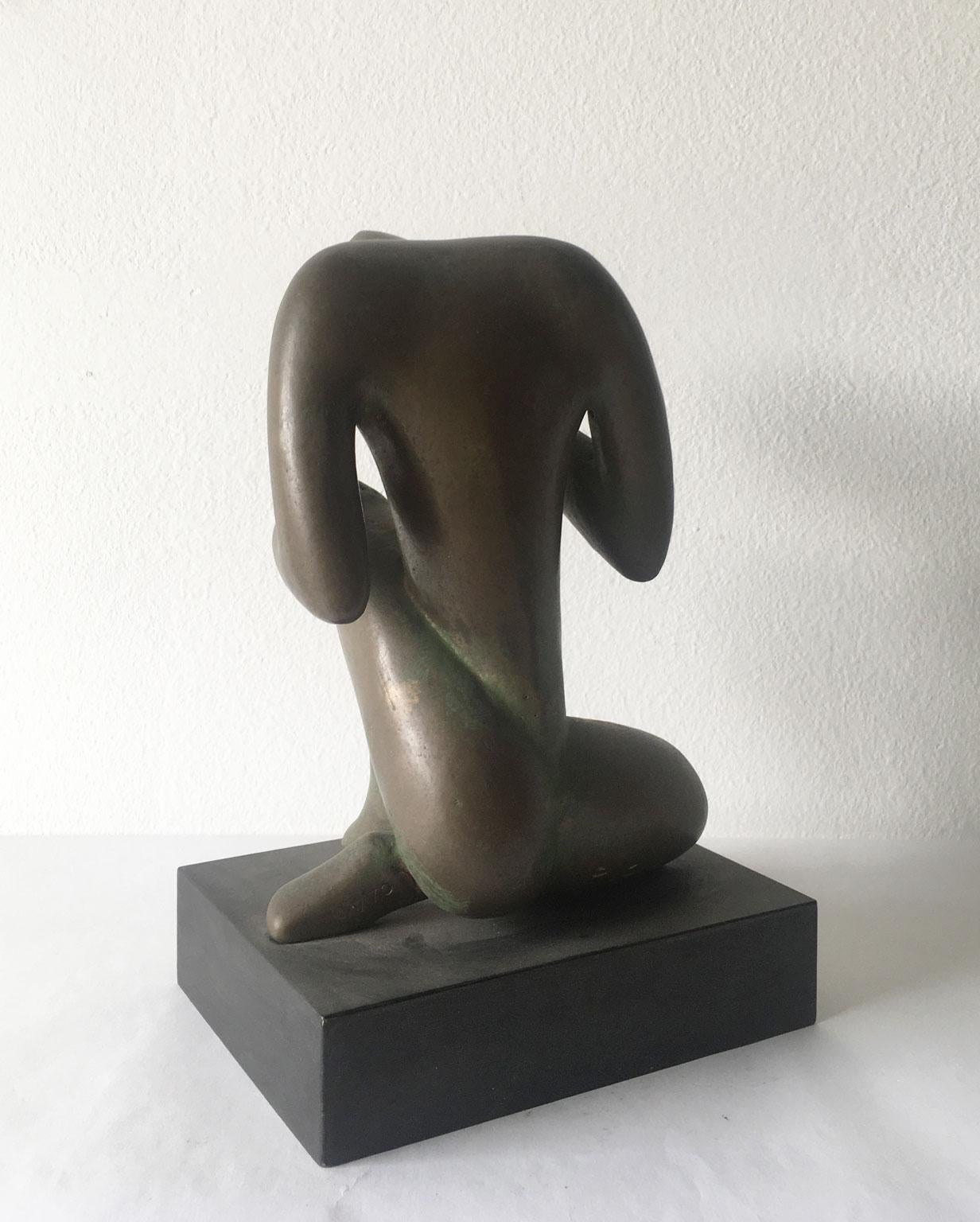 1969 Italy Abstract Bronze Sculpture Andrea Picini Bintou For Sale 3