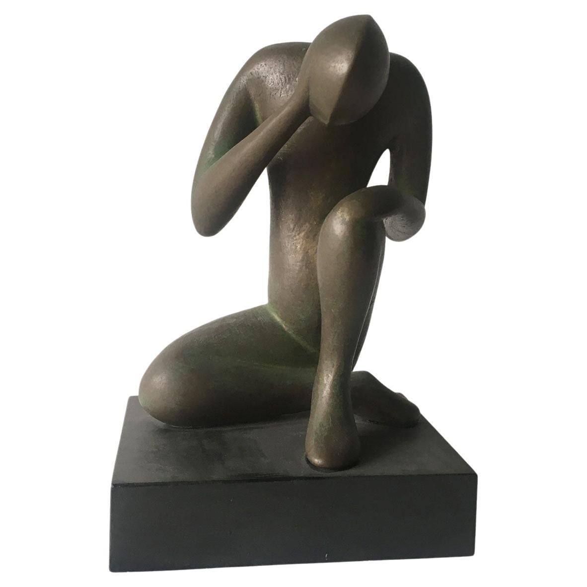 1969 Italy Abstract Bronze Sculpture Andrea Picini Bintou For Sale
