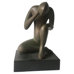 Abstrakte Bronzeskulptur Andrea Picini Bintou, Italien, 1969 