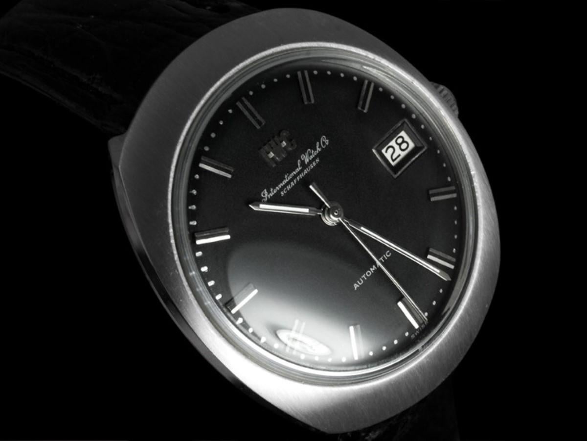 1969 Reloj IWC Vintage para caballero, Cal. 8541 Automático, esfera negra con fecha - SS en venta 3