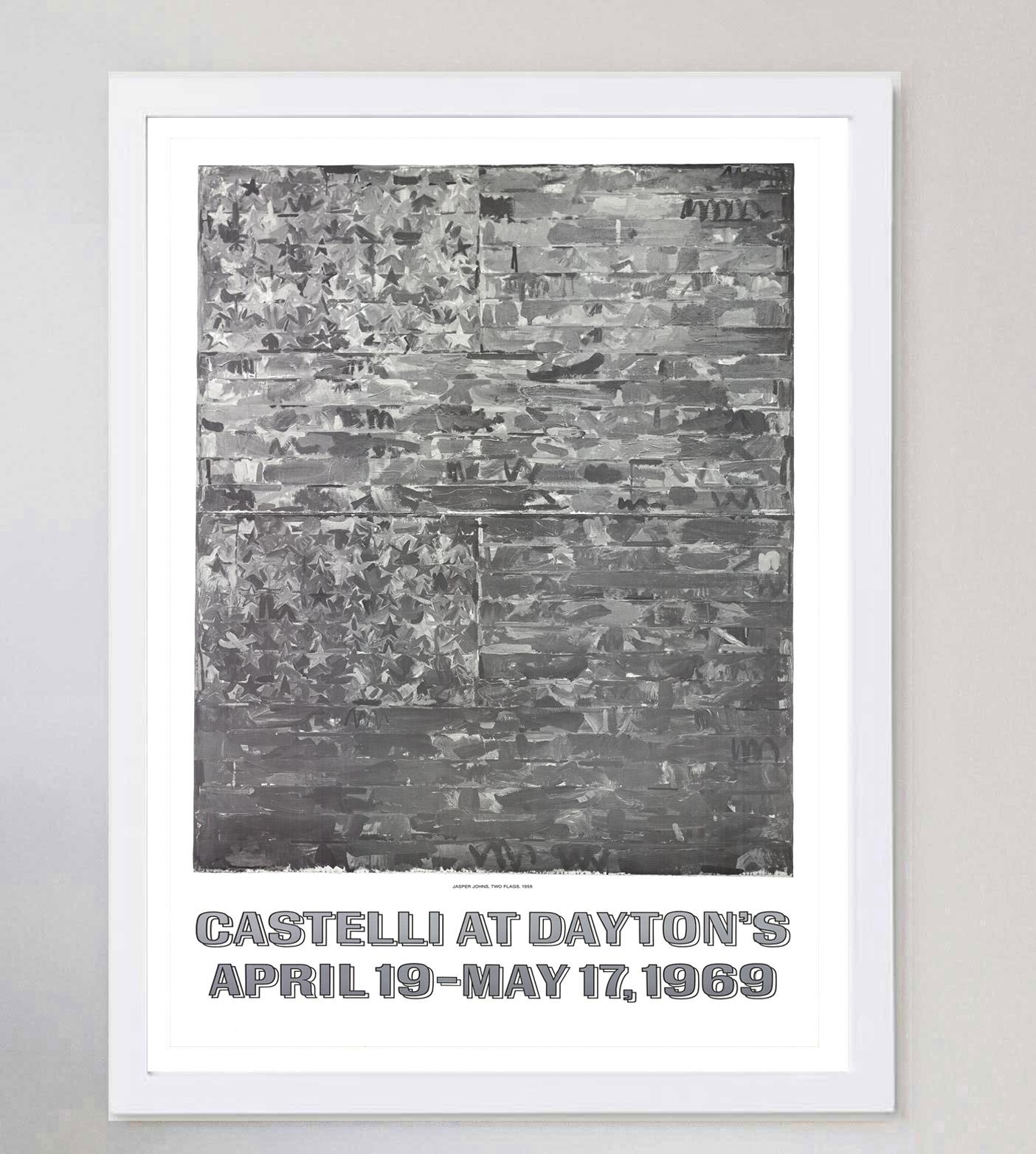 Metà XX secolo 1969 Jasper Johns - Castelli at Dayton's Poster originale d'epoca in vendita