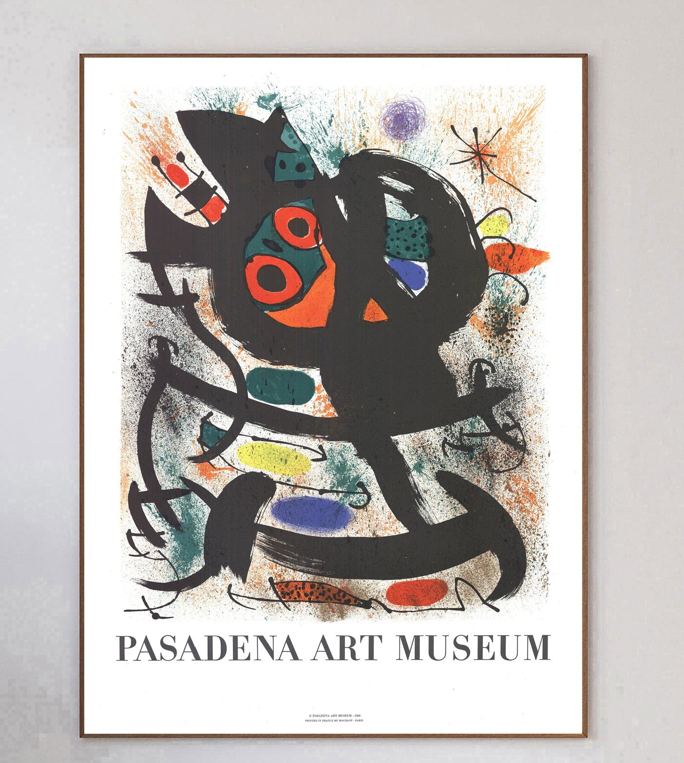 Mid-20th Century 1969 Joan Miro - Pasadena Art Museum Original Vintage Poster For Sale